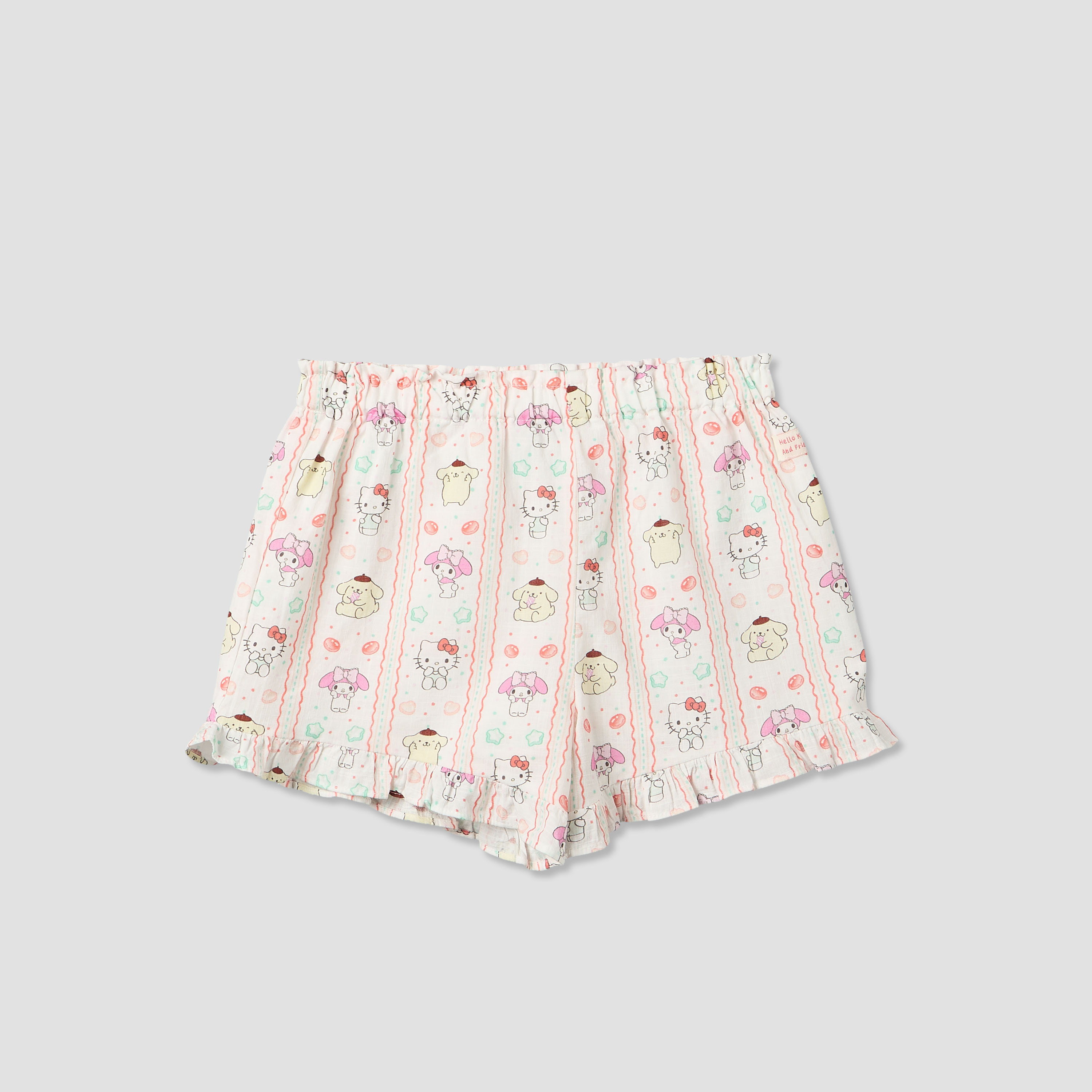 Sanrio Round Neck Sleeveless Top and Shorts Set with Hello Kitty and Friends Print-baby-girls-clothing-setsandcoords-image-4