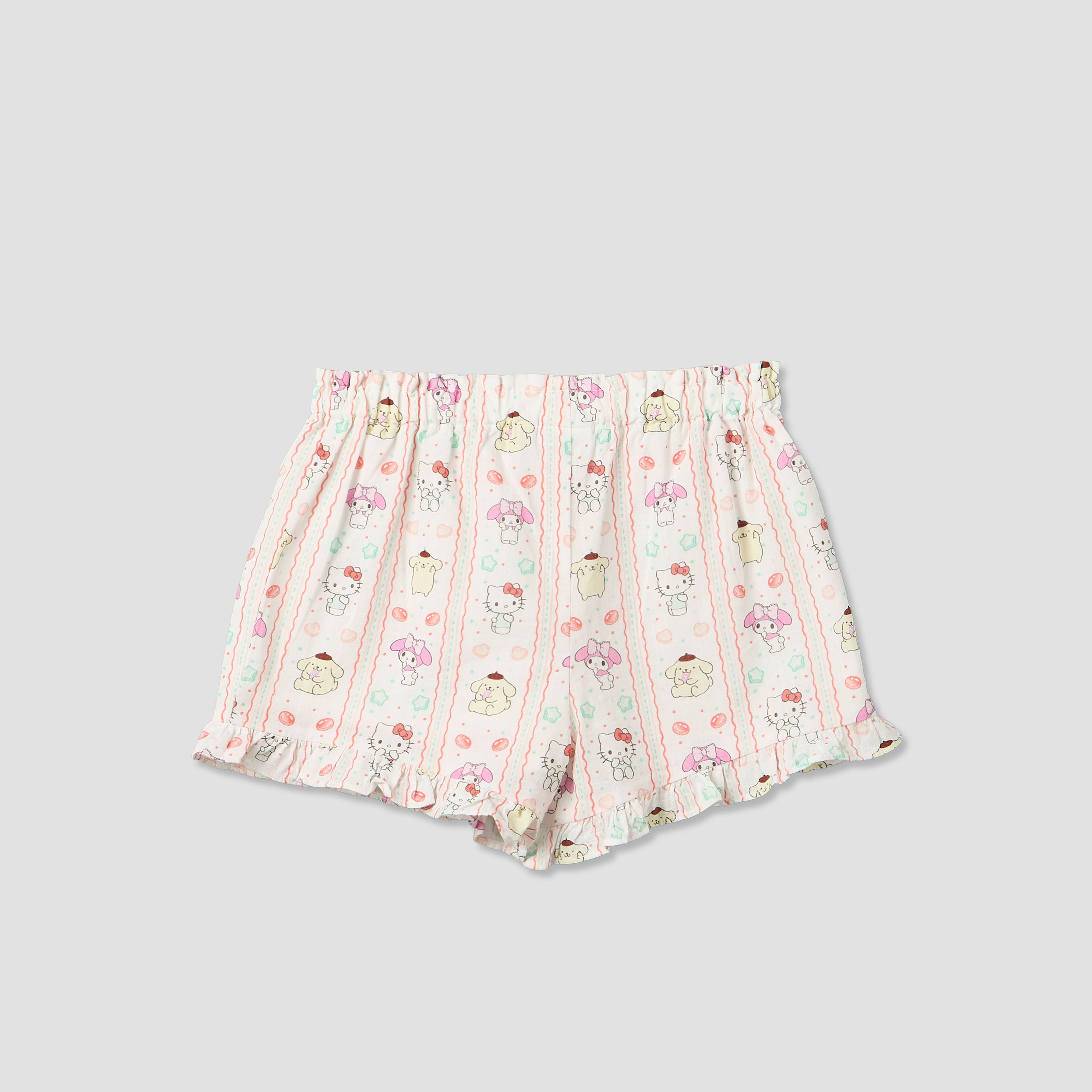 Sanrio Round Neck Sleeveless Top and Shorts Set with Hello Kitty and Friends Print-baby-girls-clothing-setsandcoords-image-6