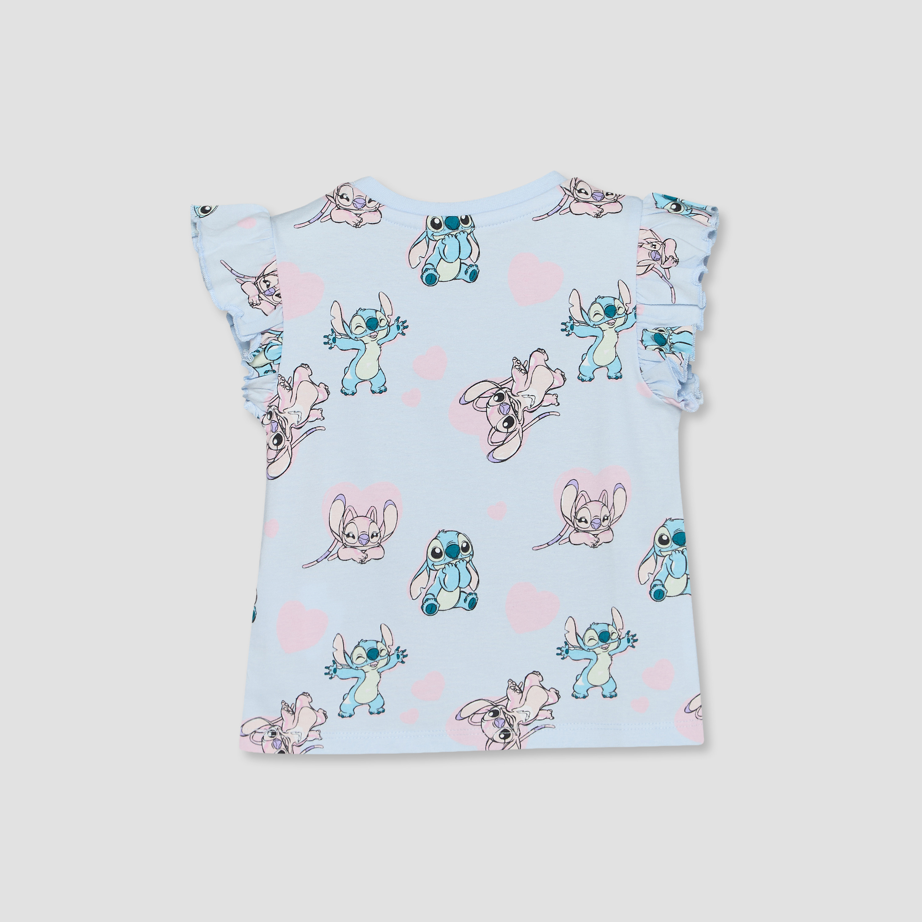 Pack of 2 Disney Crew Neck Short Sleeves T-shirt with Stitch and Angel Print-baby-girls-clothing-tshirts-image-3