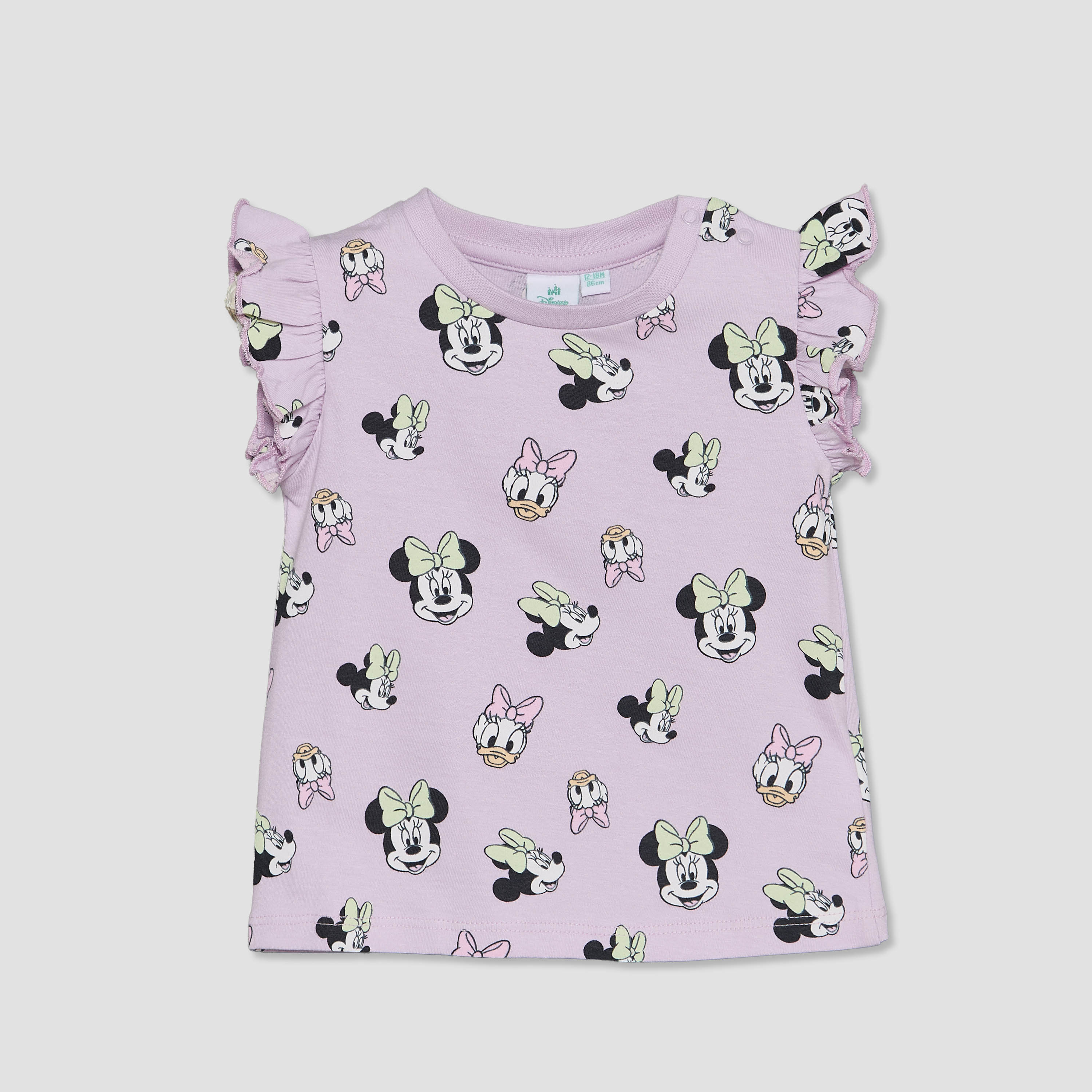 Pack of 2 Disney Crew Neck Short Sleeves T-shirt with Minnie Mouse and Daisy Duck Print-baby-girls-clothing-tshirts-image-2