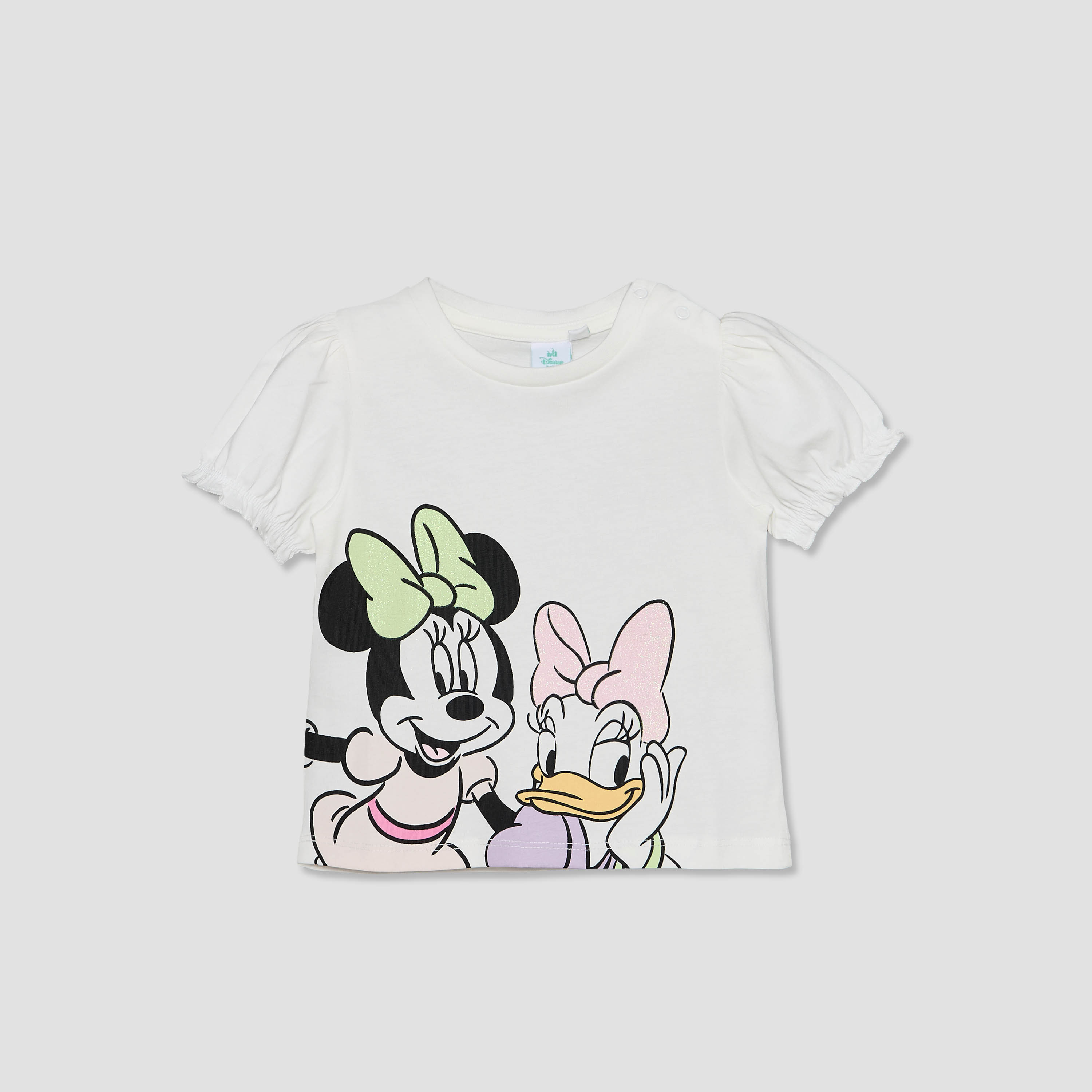 Pack of 2 Disney Crew Neck Short Sleeves T-shirt with Minnie Mouse and Daisy Duck Print-baby-girls-clothing-tshirts-image-3