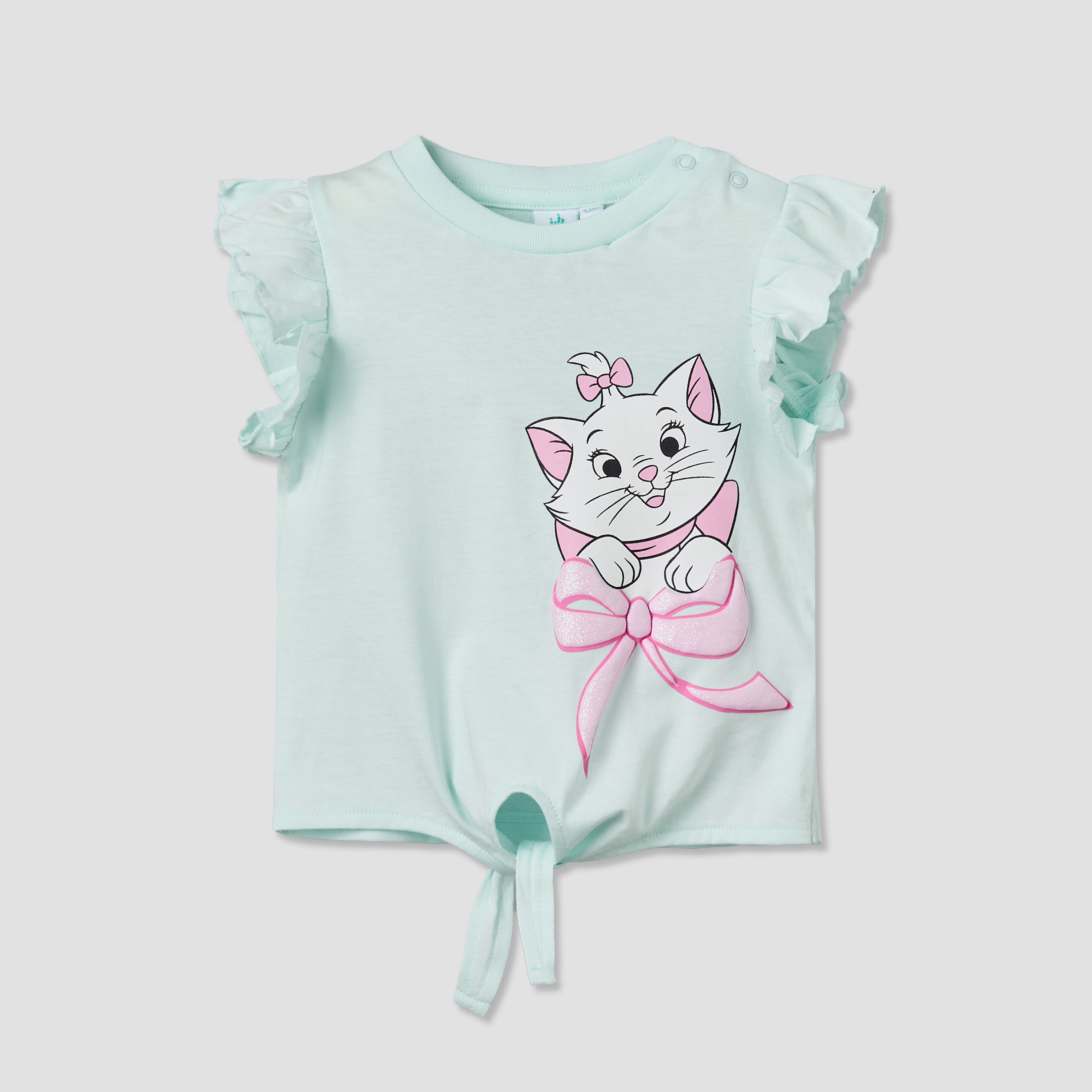 Pack of 2 Disney Round Neck Short Sleeves T-shirt with Marie Print-baby-girls-clothing-tshirts-image-3