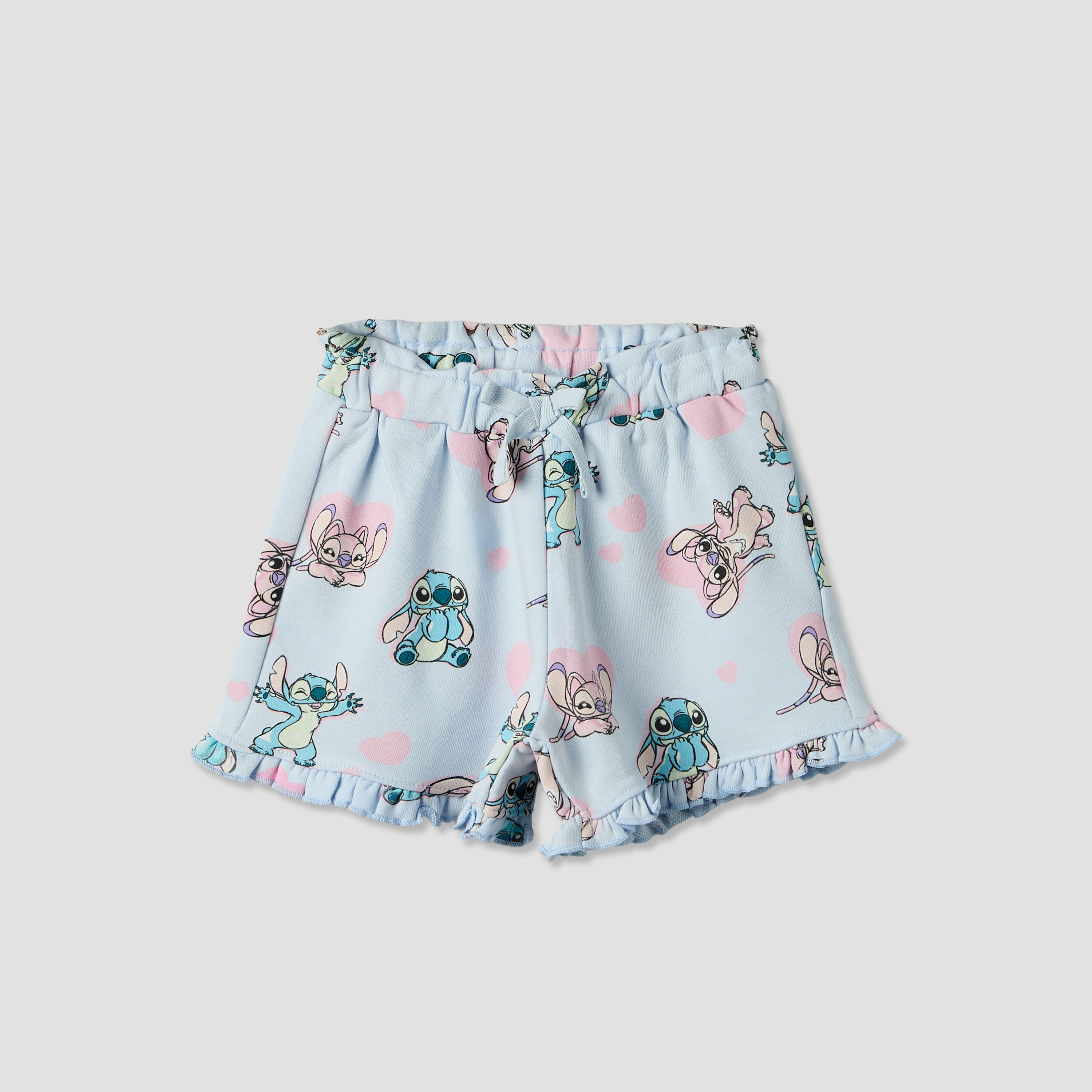 Pack of 2 Disney Elastic Waist Shorts with Angel and Stitch Print-baby-girls-clothing-bottoms-shorts-image-3