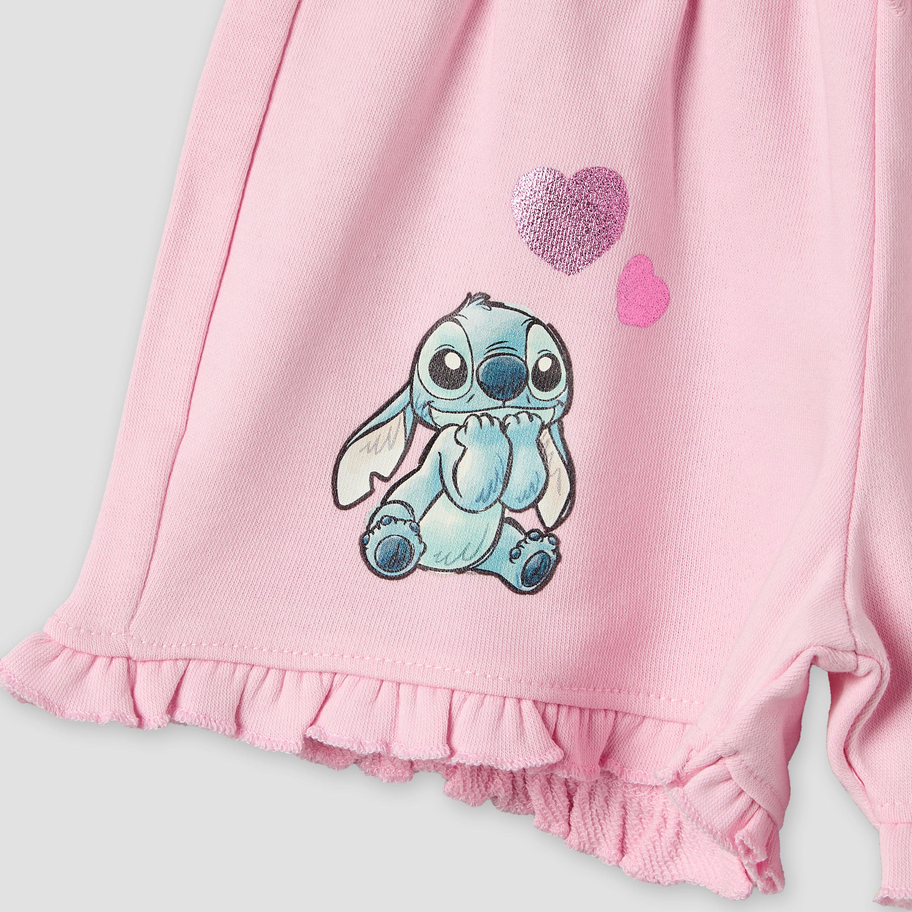 Pack of 2 Disney Elastic Waist Shorts with Angel and Stitch Print-baby-girls-clothing-bottoms-shorts-image-7