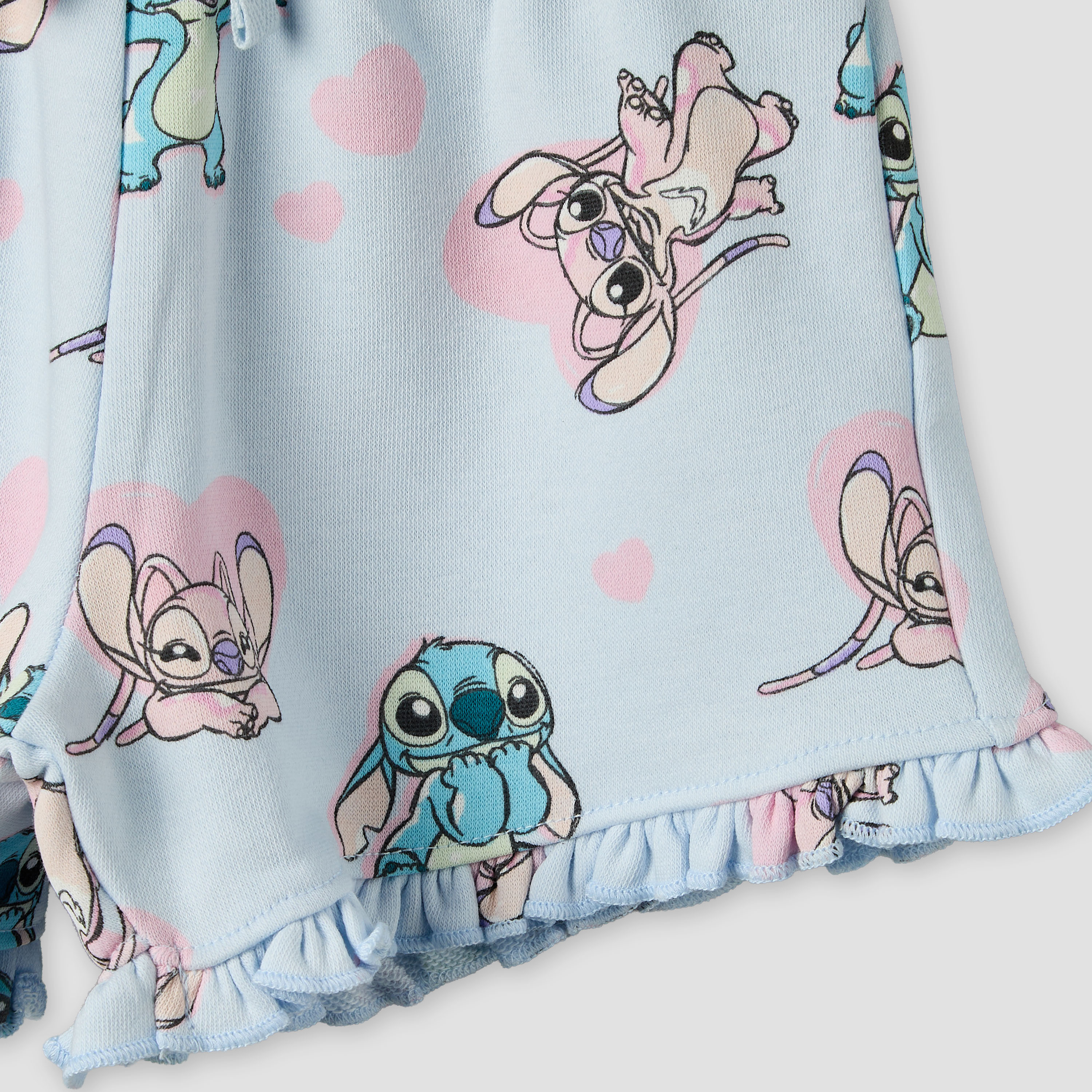 Pack of 2 Disney Elastic Waist Shorts with Angel and Stitch Print-baby-girls-clothing-bottoms-shorts-image-9