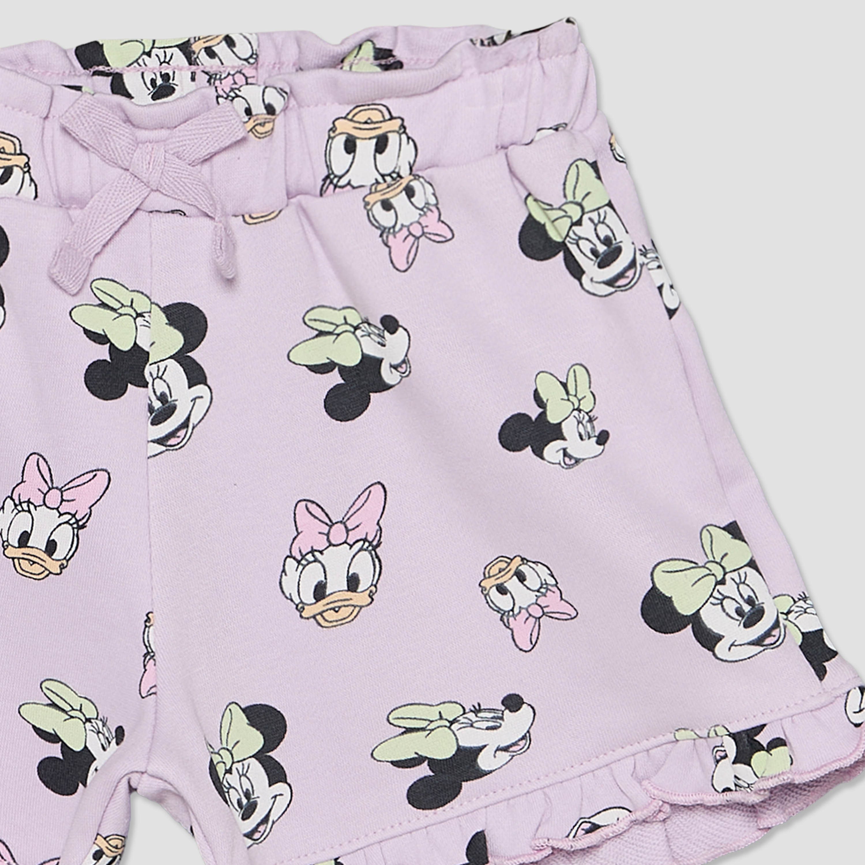 Pack of 2 Disney Knee Length Elastic Waist Shorts with Minnie Mouse and Daisy Duck Print-baby-girls-clothing-bottoms-shorts-image-8
