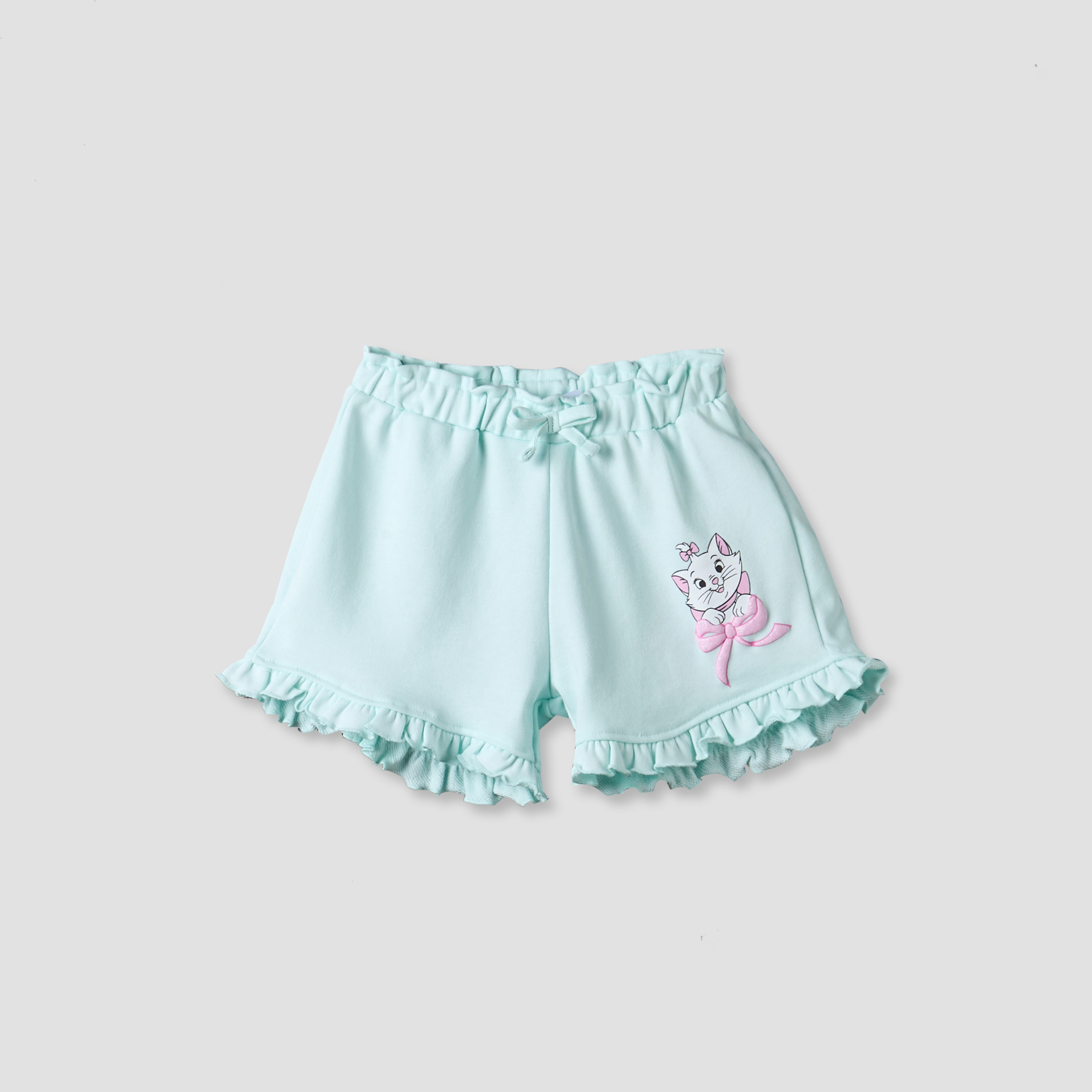 Pack of 2 Disney Elasticated Waist Shorts with Marie Print-baby-girls-clothing-bottoms-shorts-image-3