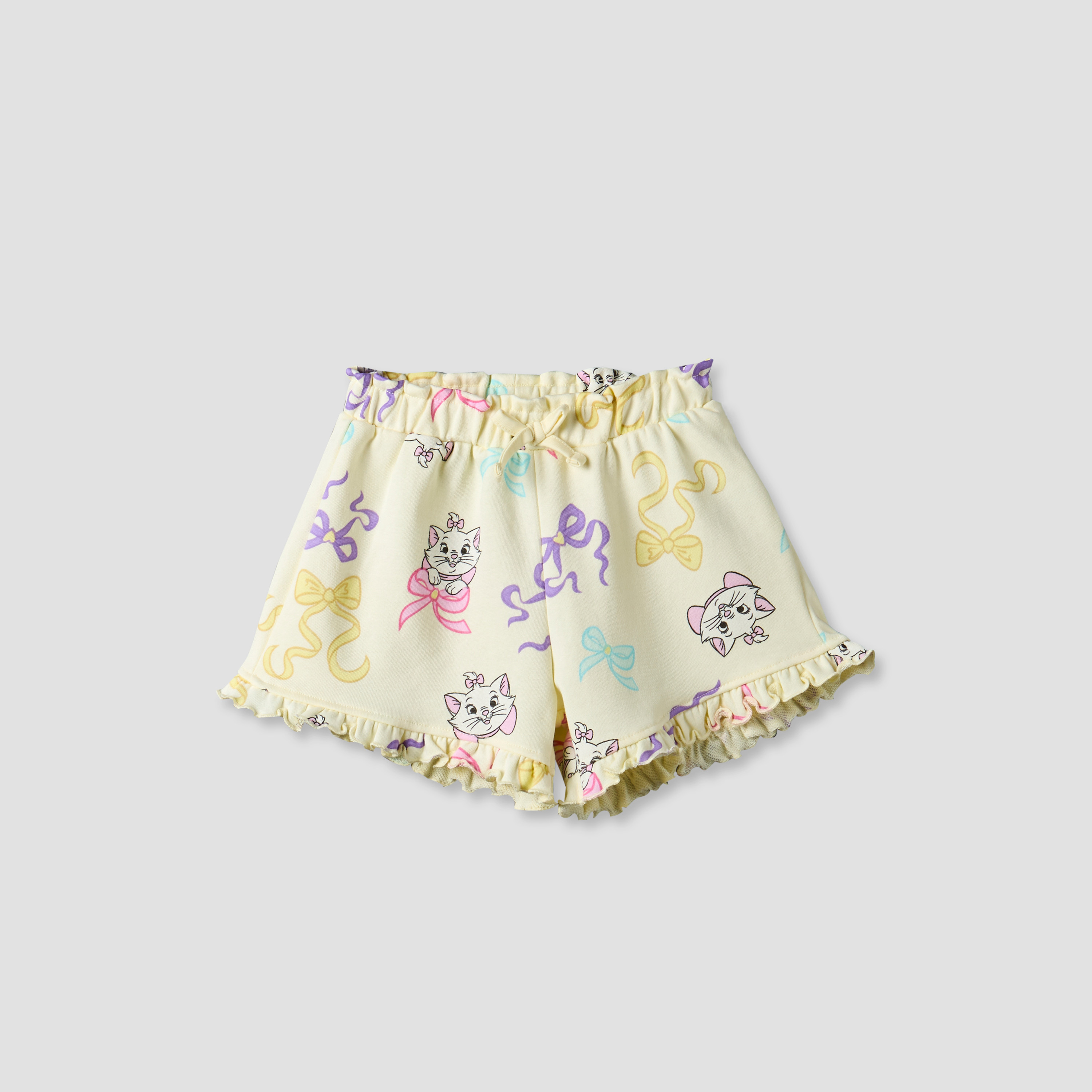Pack of 2 Disney Elasticated Waist Shorts with Marie Print-baby-girls-clothing-bottoms-shorts-image-4