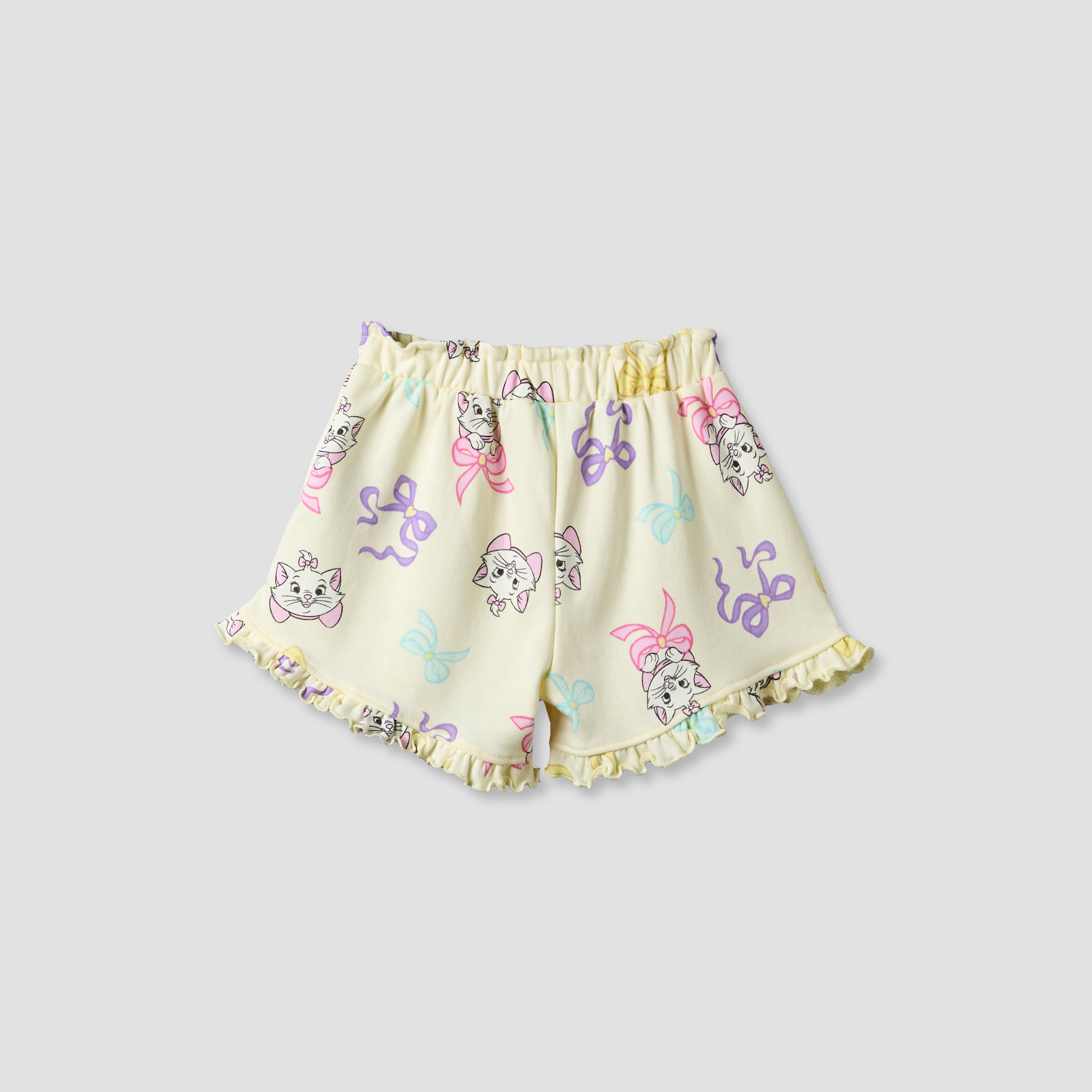 Pack of 2 Disney Elasticated Waist Shorts with Marie Print-baby-girls-clothing-bottoms-shorts-image-5