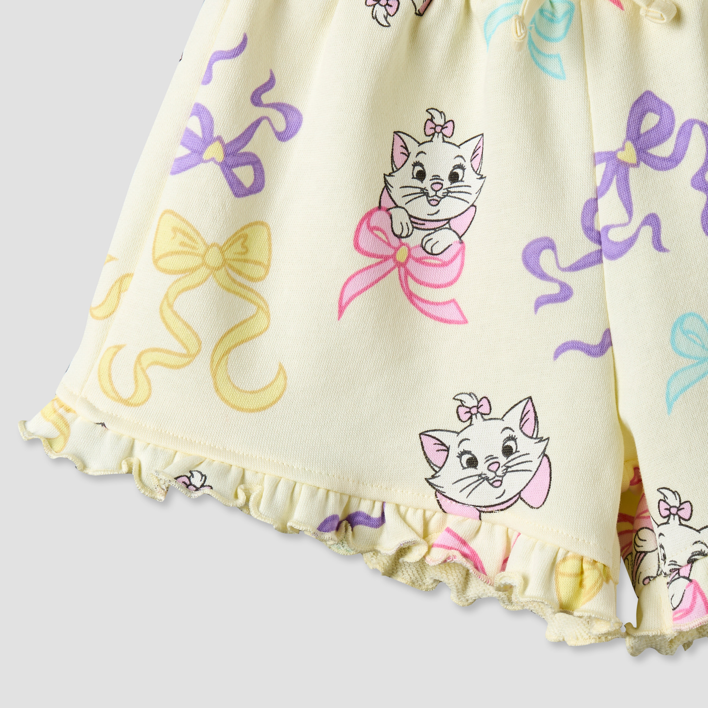 Pack of 2 Disney Elasticated Waist Shorts with Marie Print-baby-girls-clothing-bottoms-shorts-image-7
