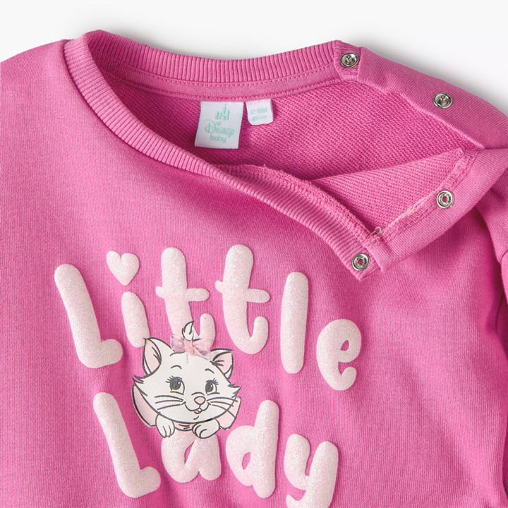 Disney Round Neck Long Sleeve Sweatshirt and Joggers Set with Marie Print-baby-girls-clothing-setsandcoords-image-6