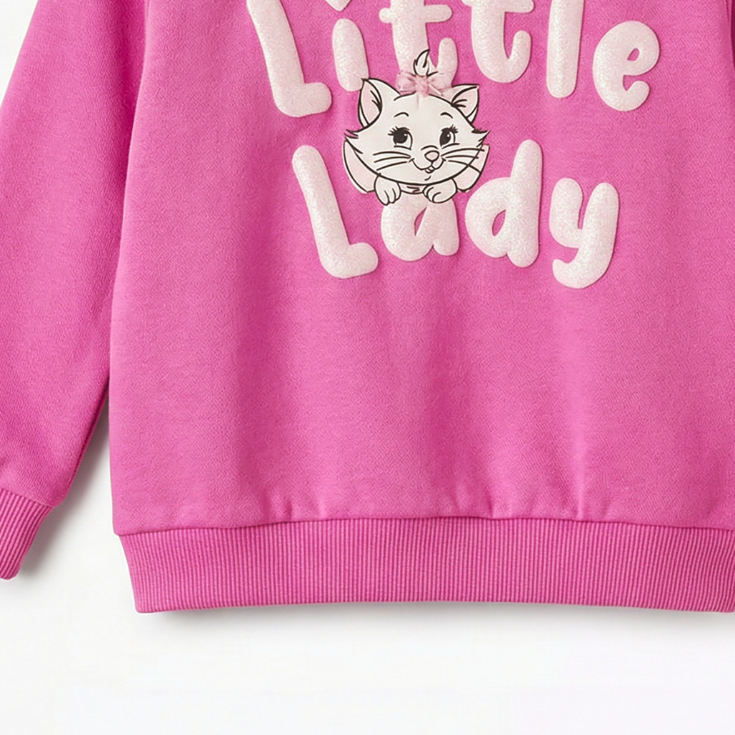 Disney Round Neck Long Sleeve Sweatshirt and Joggers Set with Marie Print-baby-girls-clothing-setsandcoords-image-7