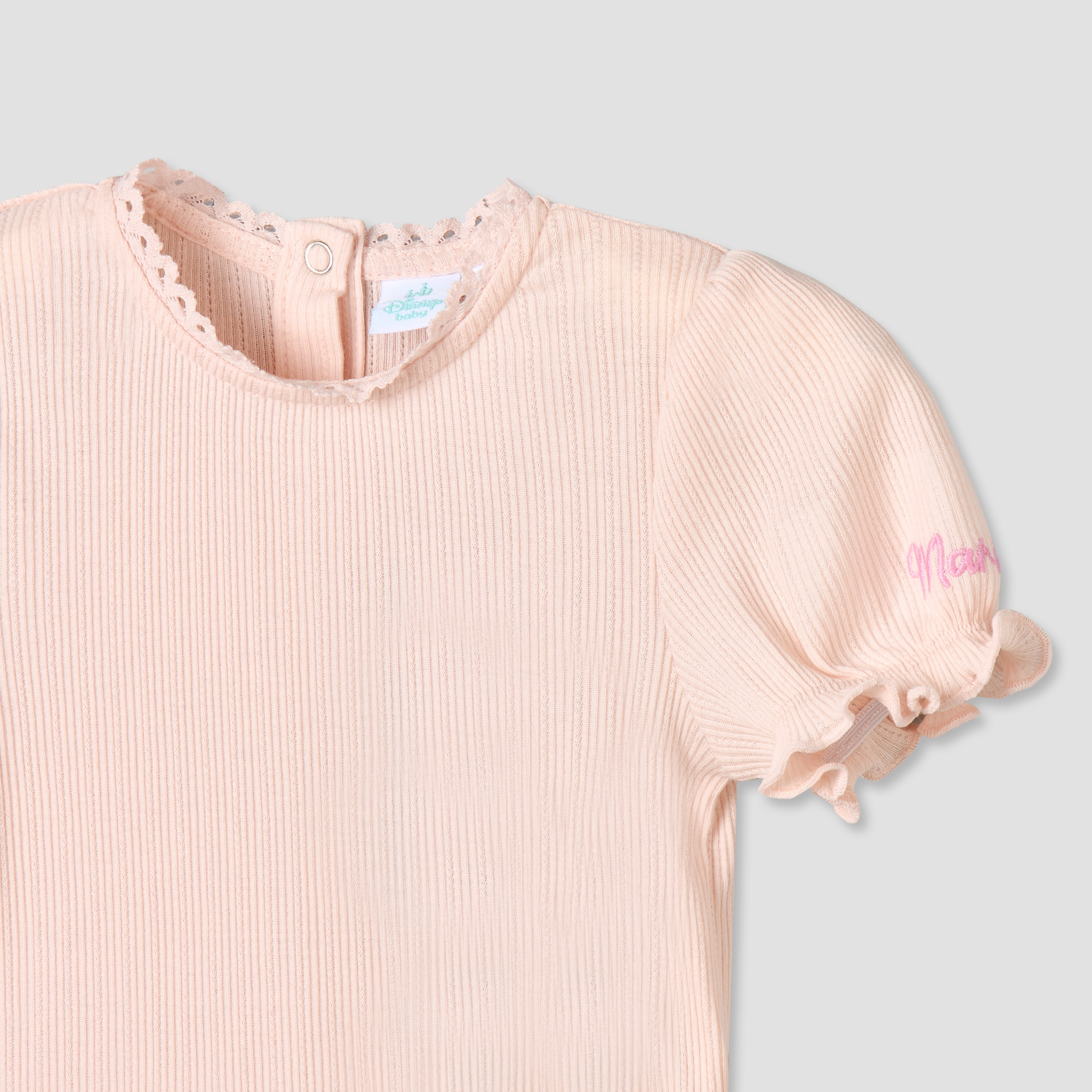 Disney Crew Neck Short Sleeves Top and Denim Pinafore Set with Marie Embroidery-baby-girls-clothing-setsandcoords-image-8