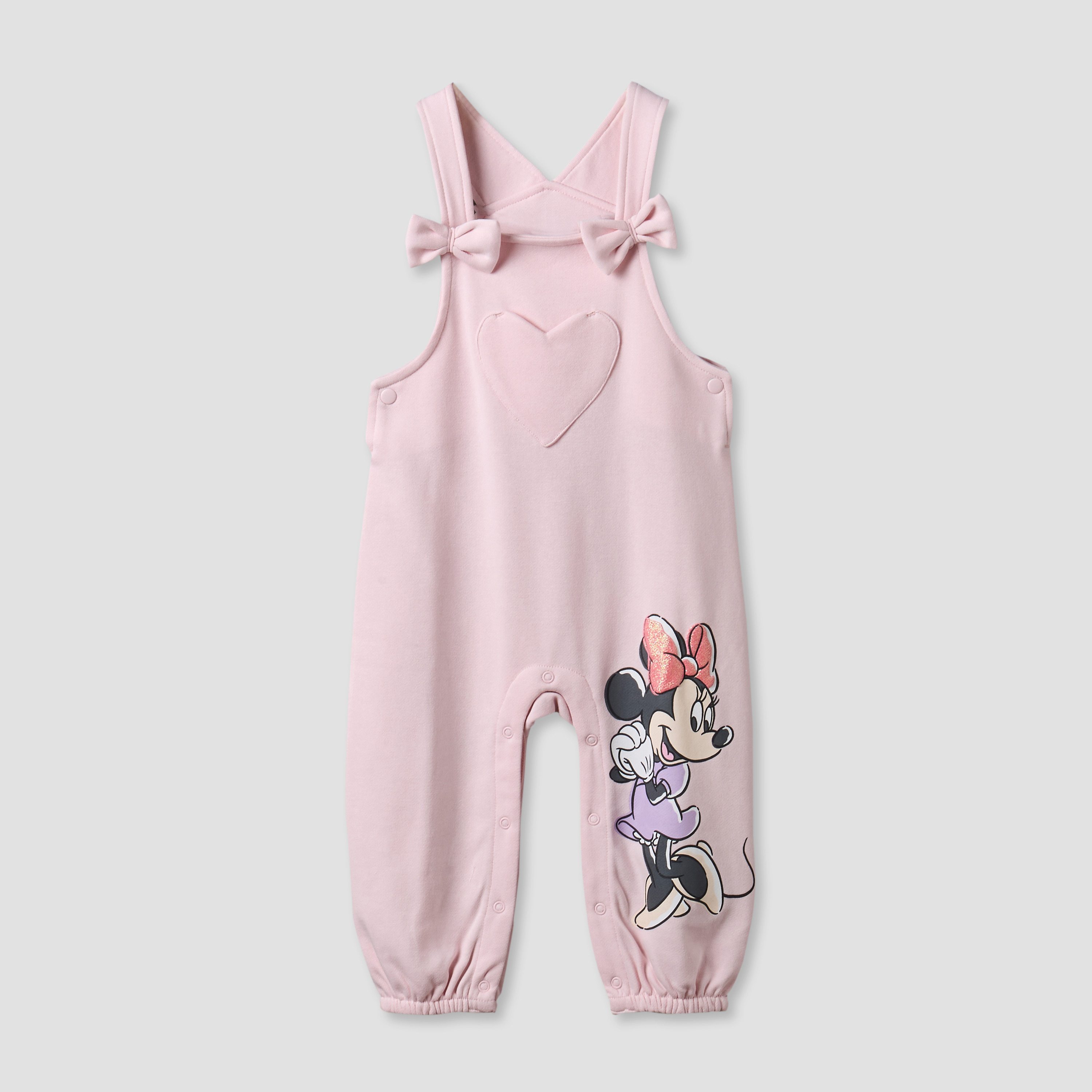 Disney Round Neck Short Sleeves T-shirt and Dungaree Set with Minnie Mouse Print-baby-girls-clothing-setsandcoords-image-5