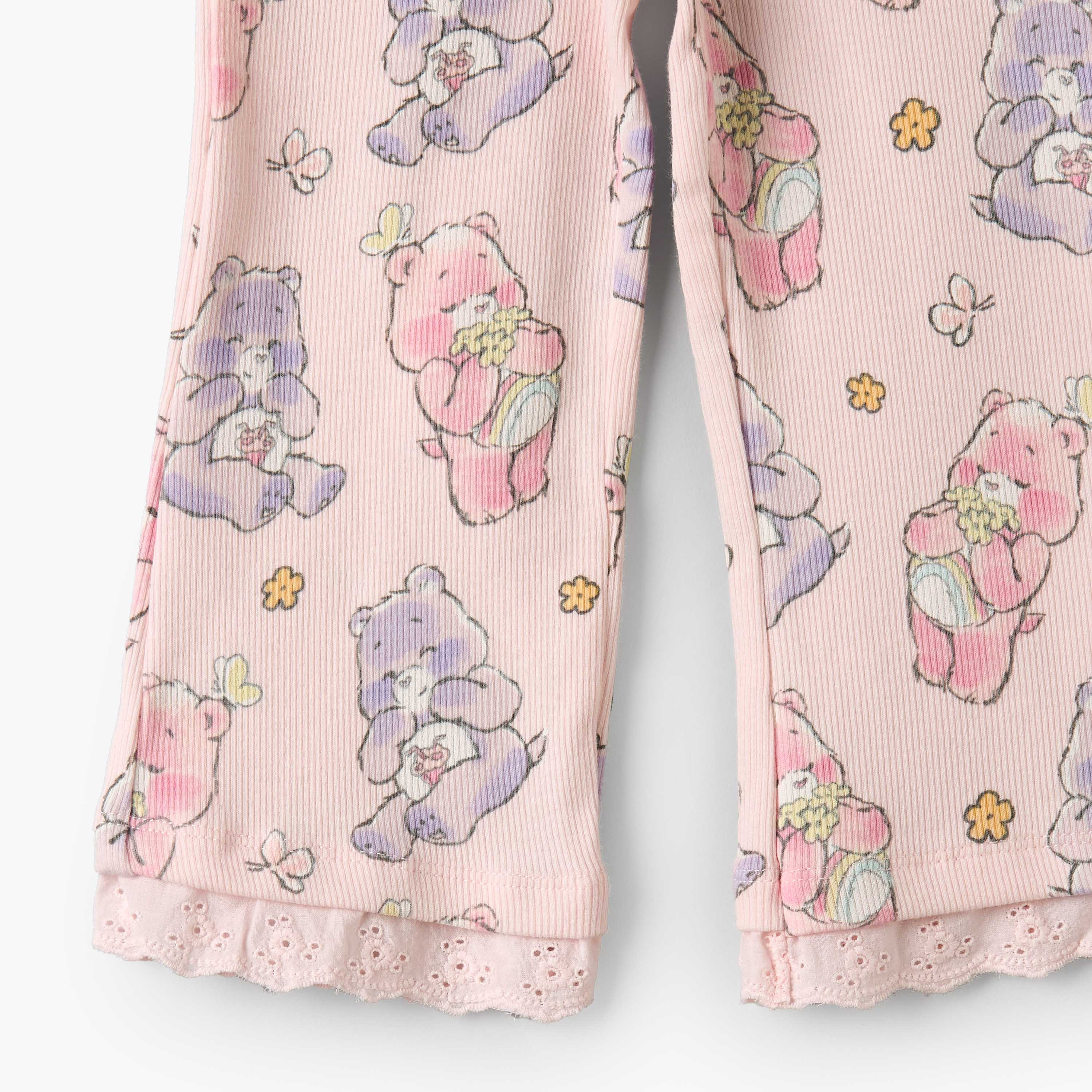 Cloud Co Round Neck Long Sleeve Top and Pyjama Set with Care Bear Print-baby-girls-clothing-setsandcoords-image-6