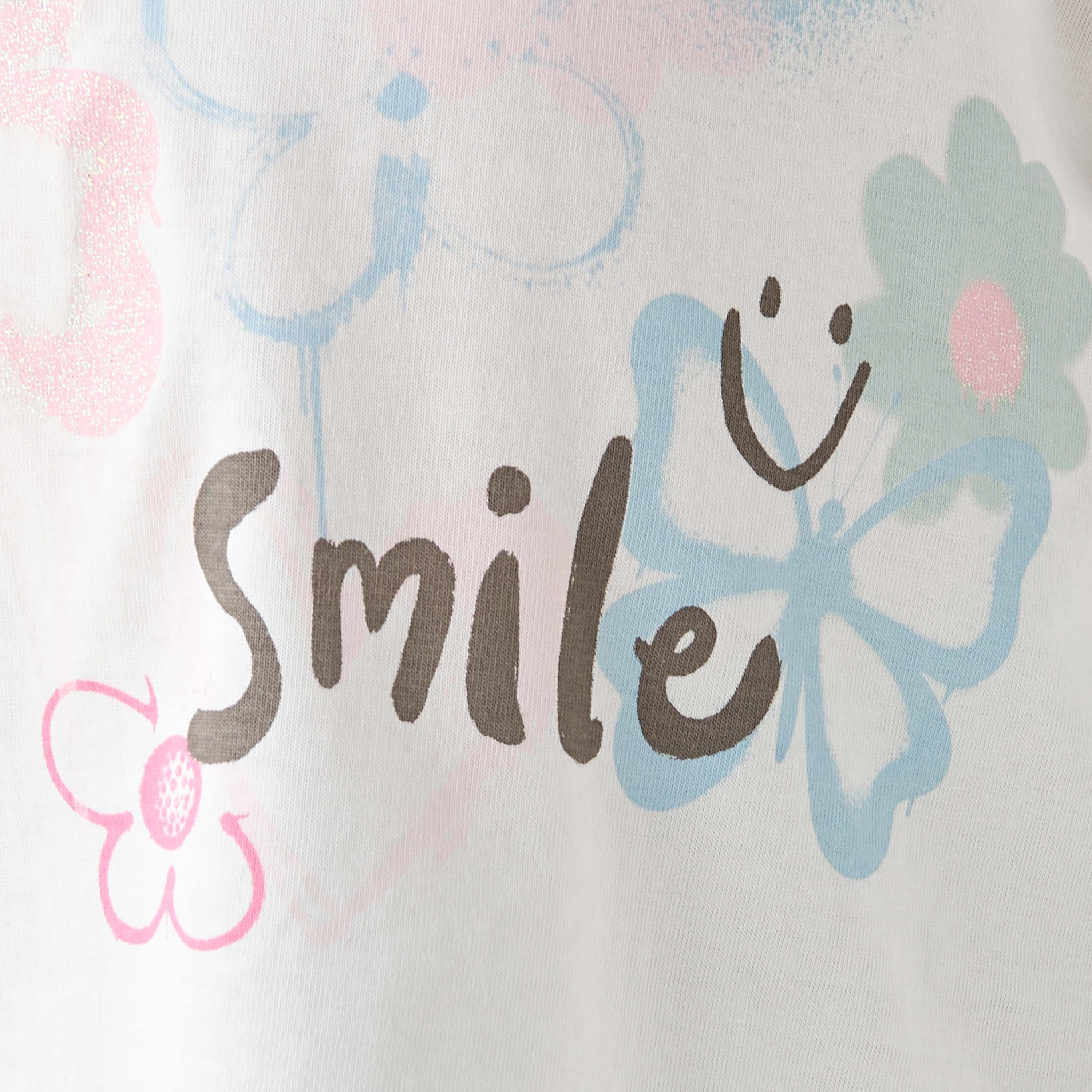 Juniors Crew Neck Long Sleeves T-shirt with Print-girls-clothing-tshirts-image-5