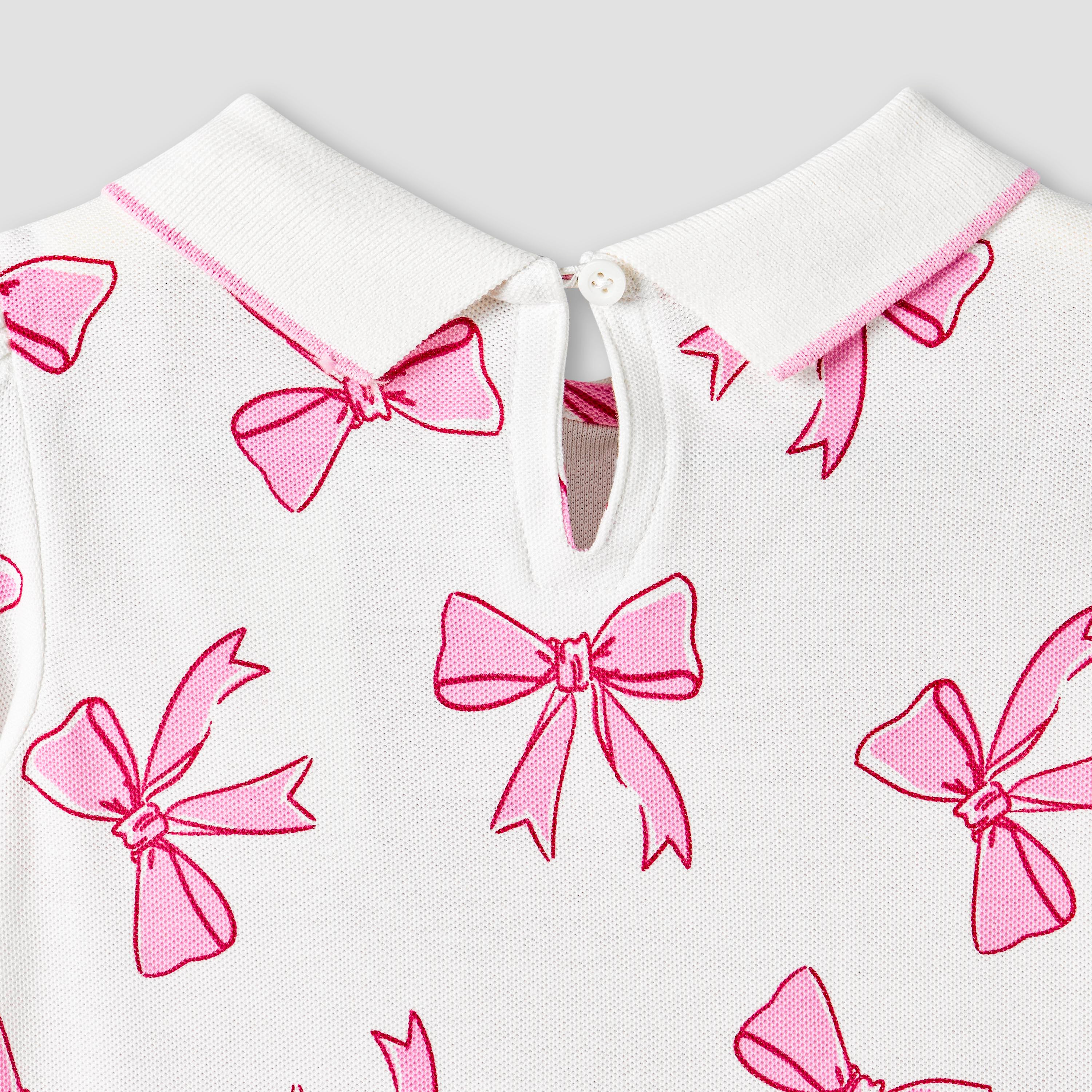 Juniors Collared Long Sleeves Polo T-shirt with Butterfly Embroidery-girls-clothing-tshirts-image-5