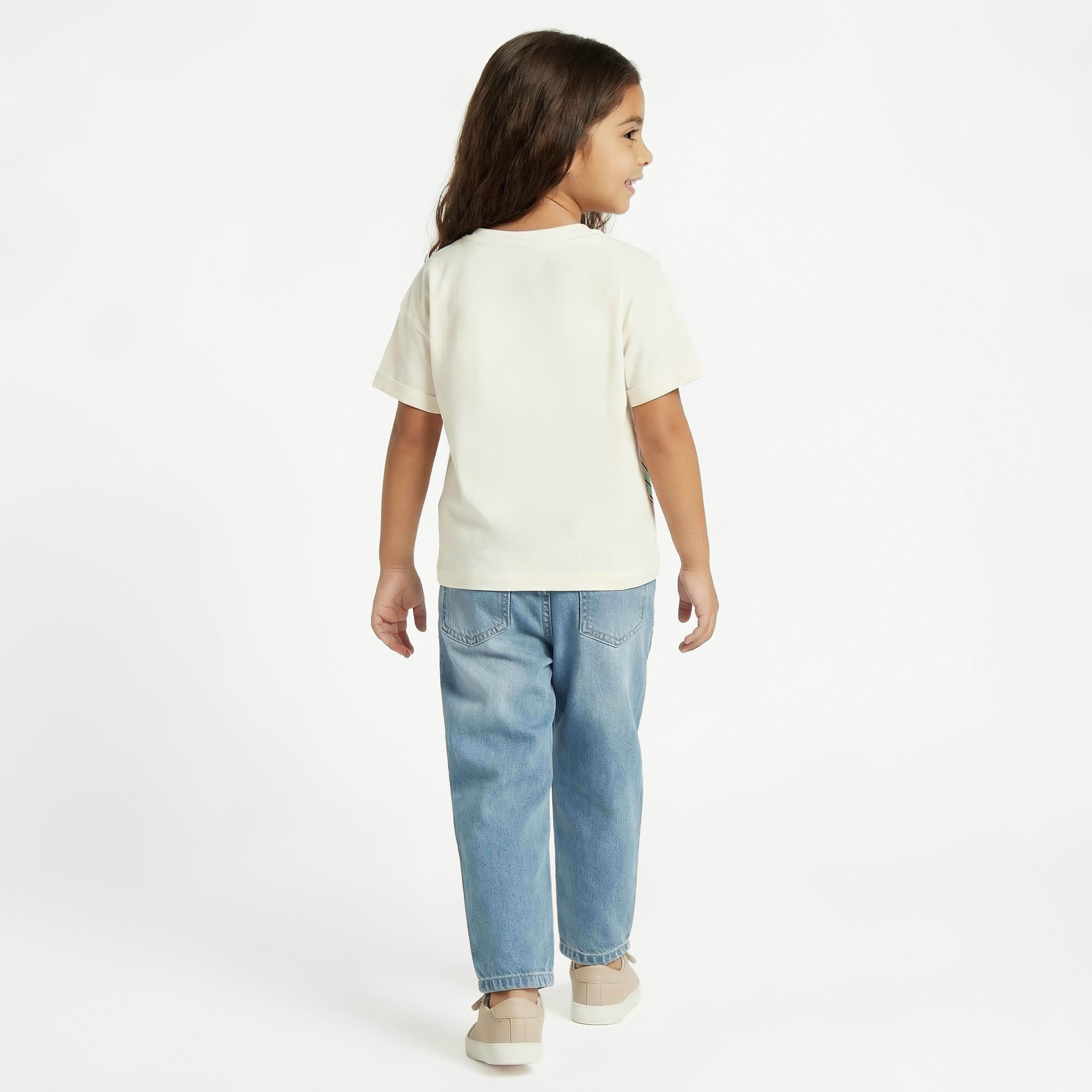 Juniors Round Neck Short Sleeves T-shirt with Unicorn Sequin Detail-girls-clothing-tshirts-image-3