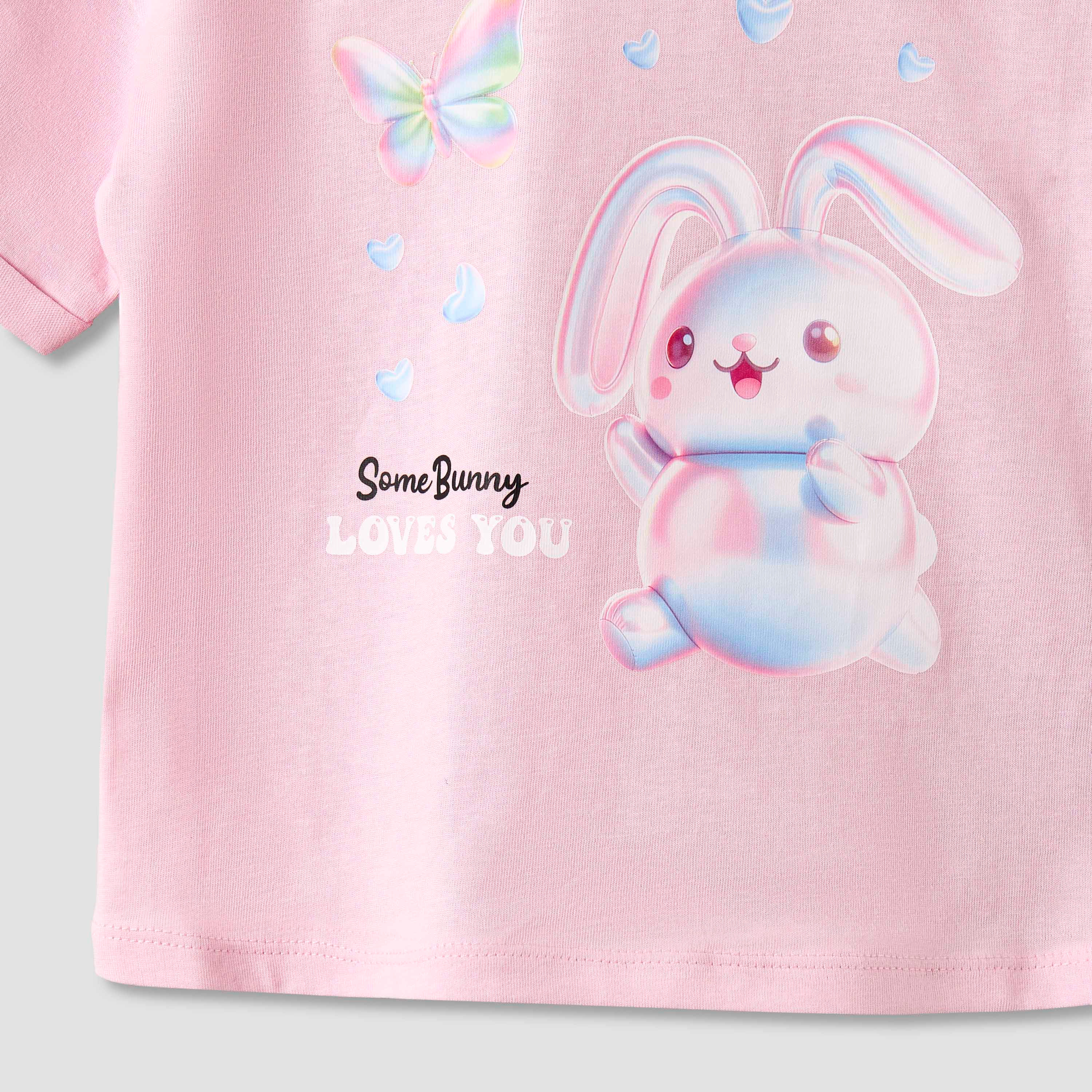 Juniors Crew Neck Short Sleeves T-shirt with Graphic Print-girls-clothing-tshirts-image-4