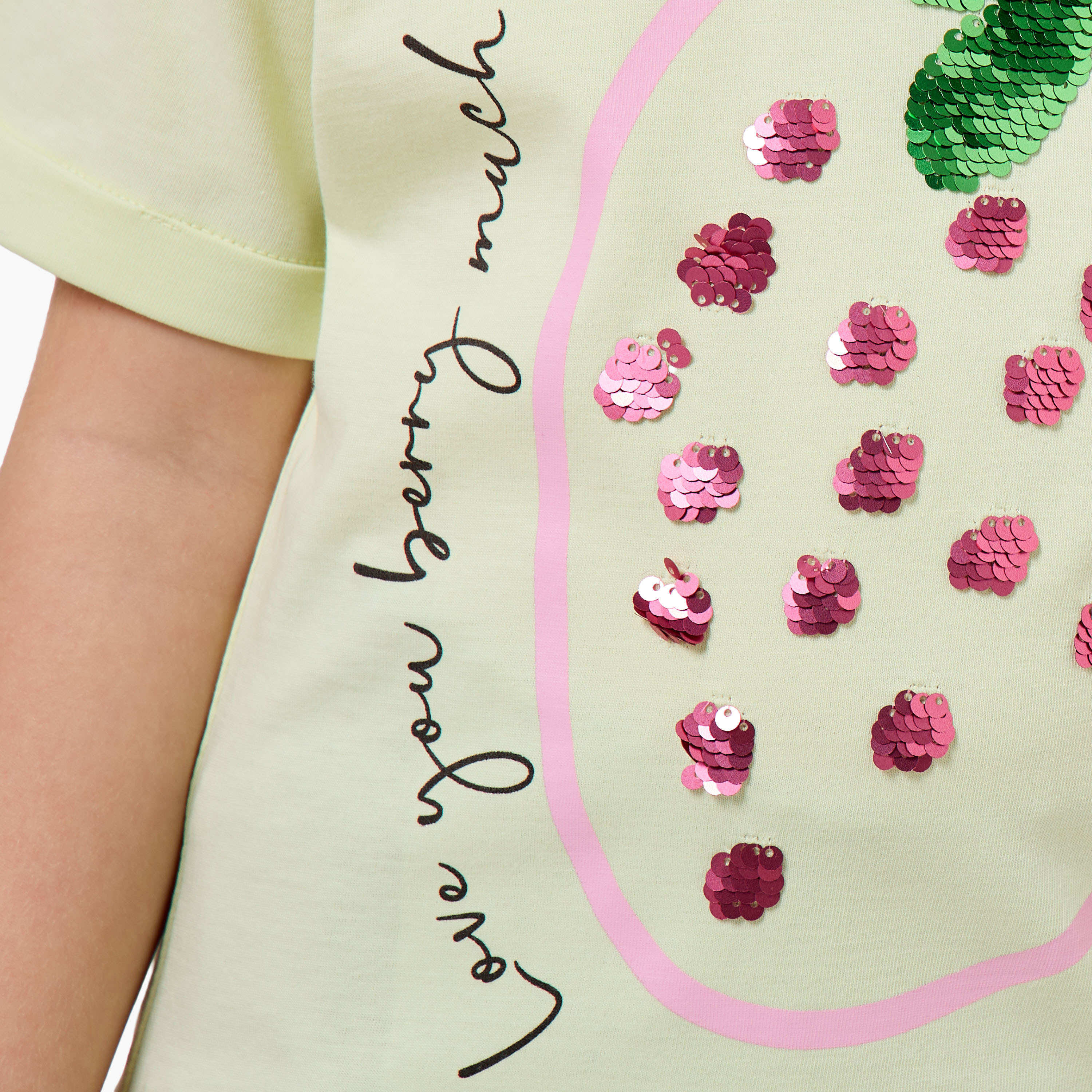 Juniors Round Neck Short Sleeve T-shirt with Embellishment-girls-clothing-tshirts-image-5