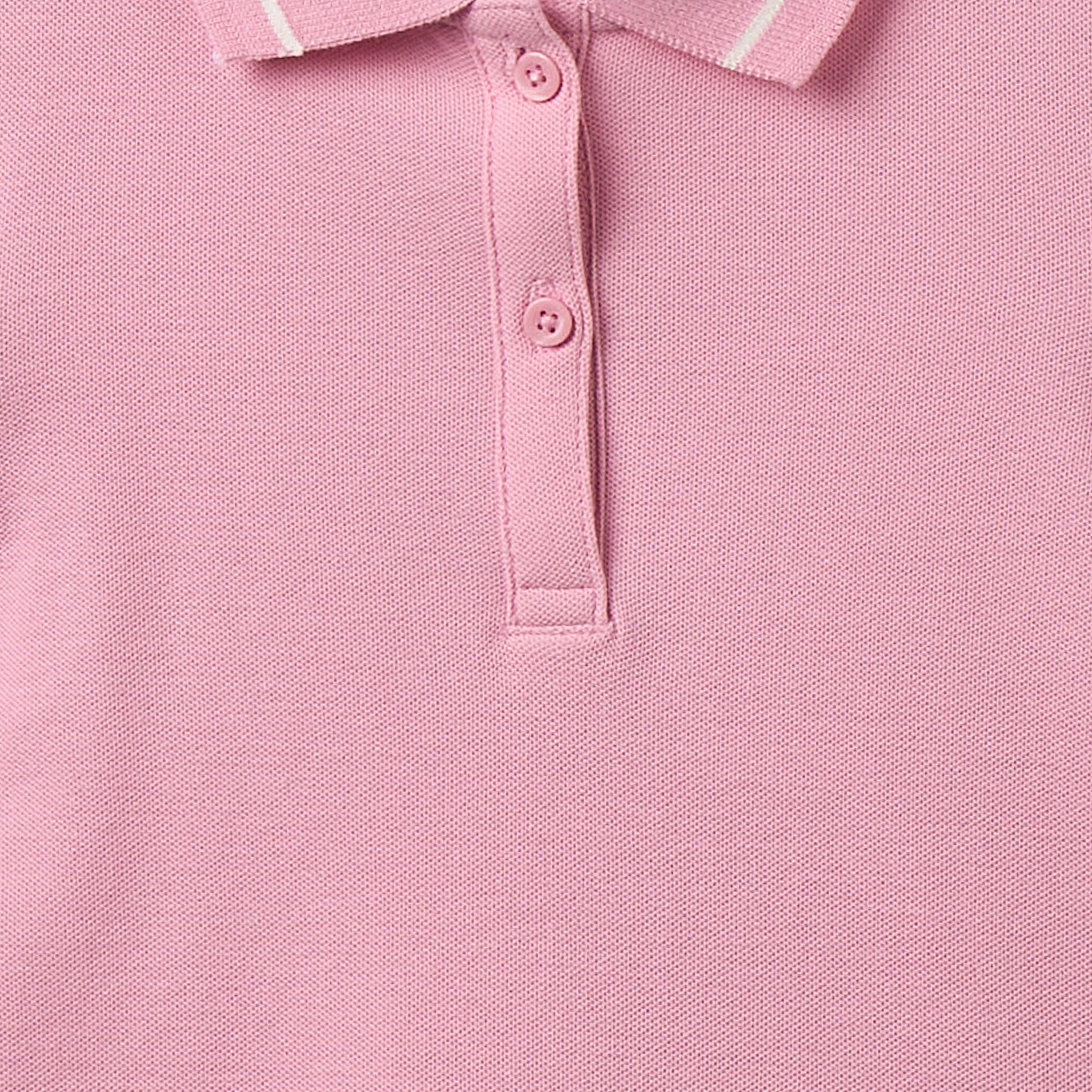 Juniors Collared Short Sleeves Polo T-shirt with Solid Design-girls-clothing-tshirts-image-4