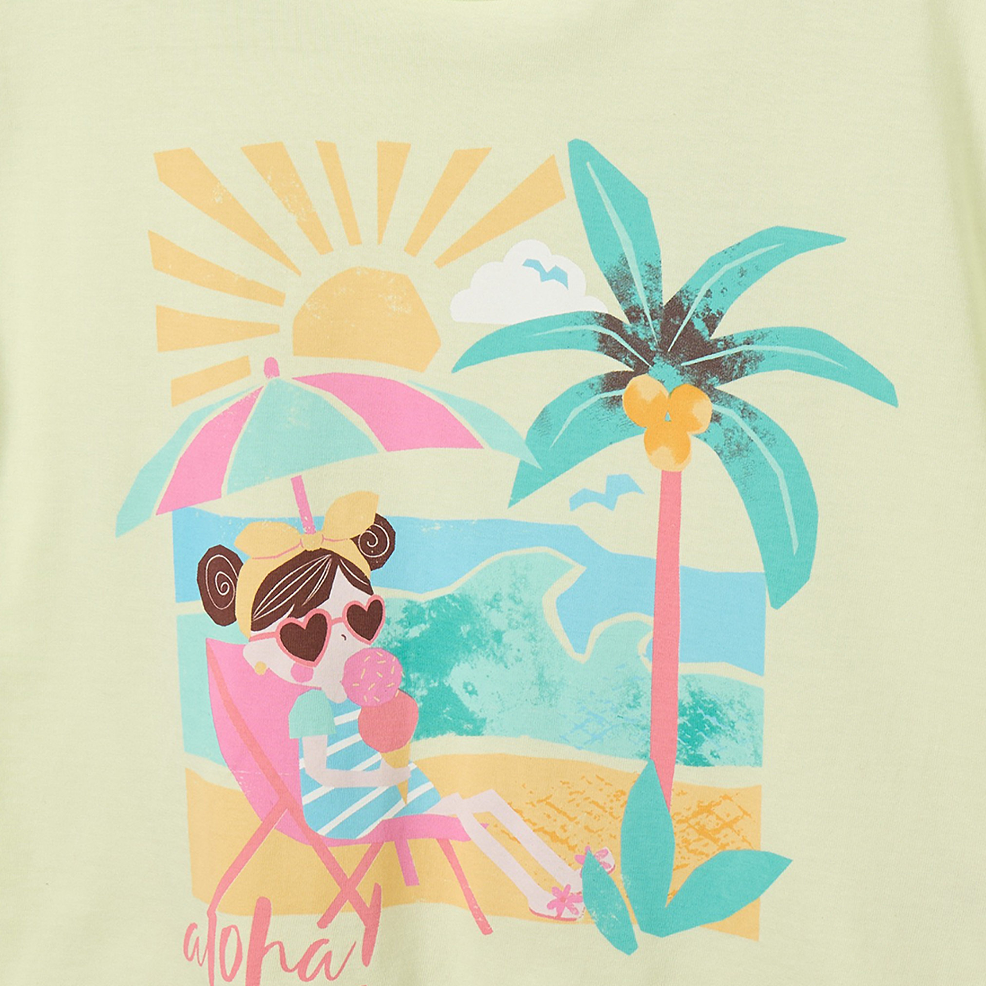 Juniors Crew Neck Short Sleeves T-shirt with Graphic Print-girls-clothing-tshirts-image-4