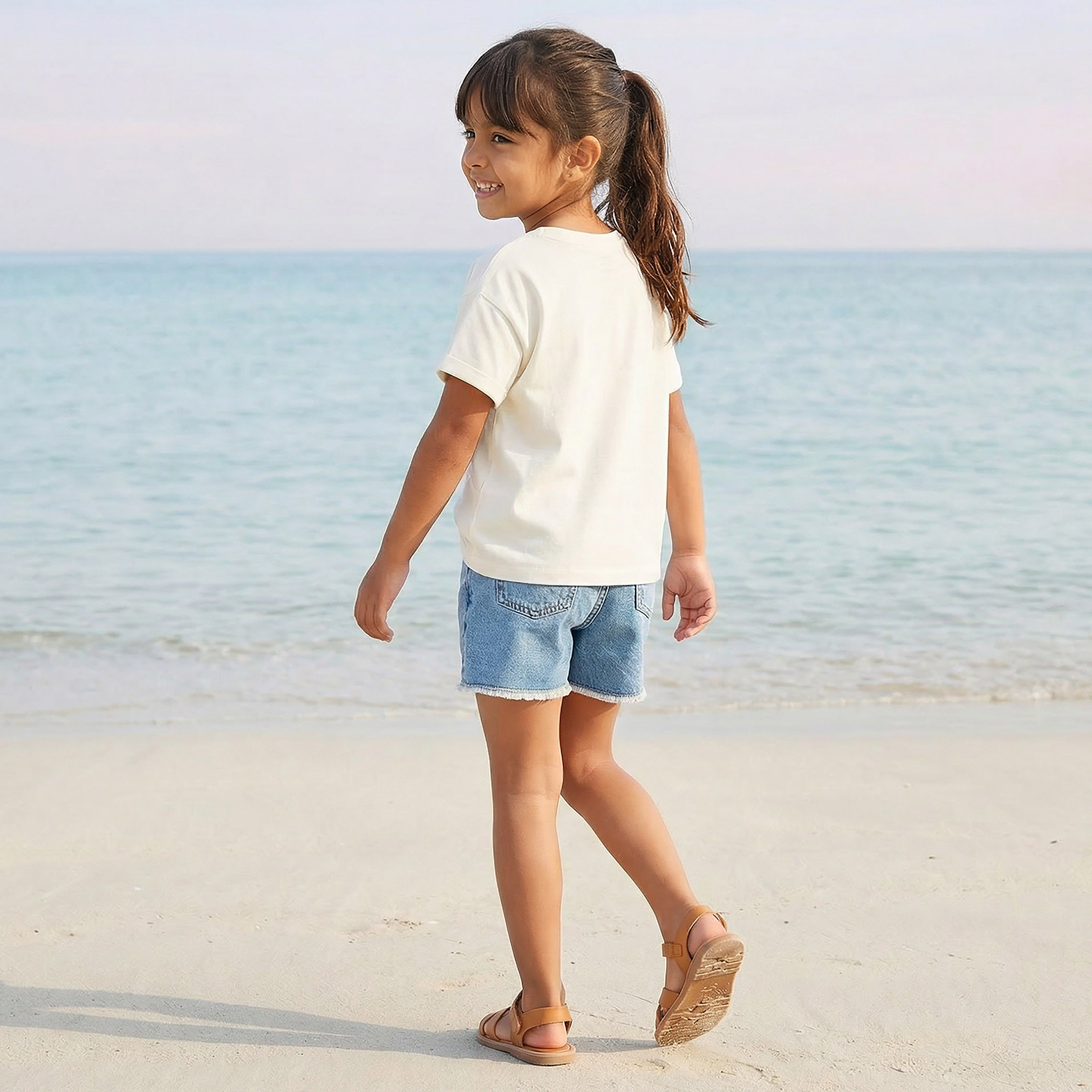 Juniors Crew Neck Short Sleeves T-shirt with Graphic Print-girls-clothing-tshirts-image-3