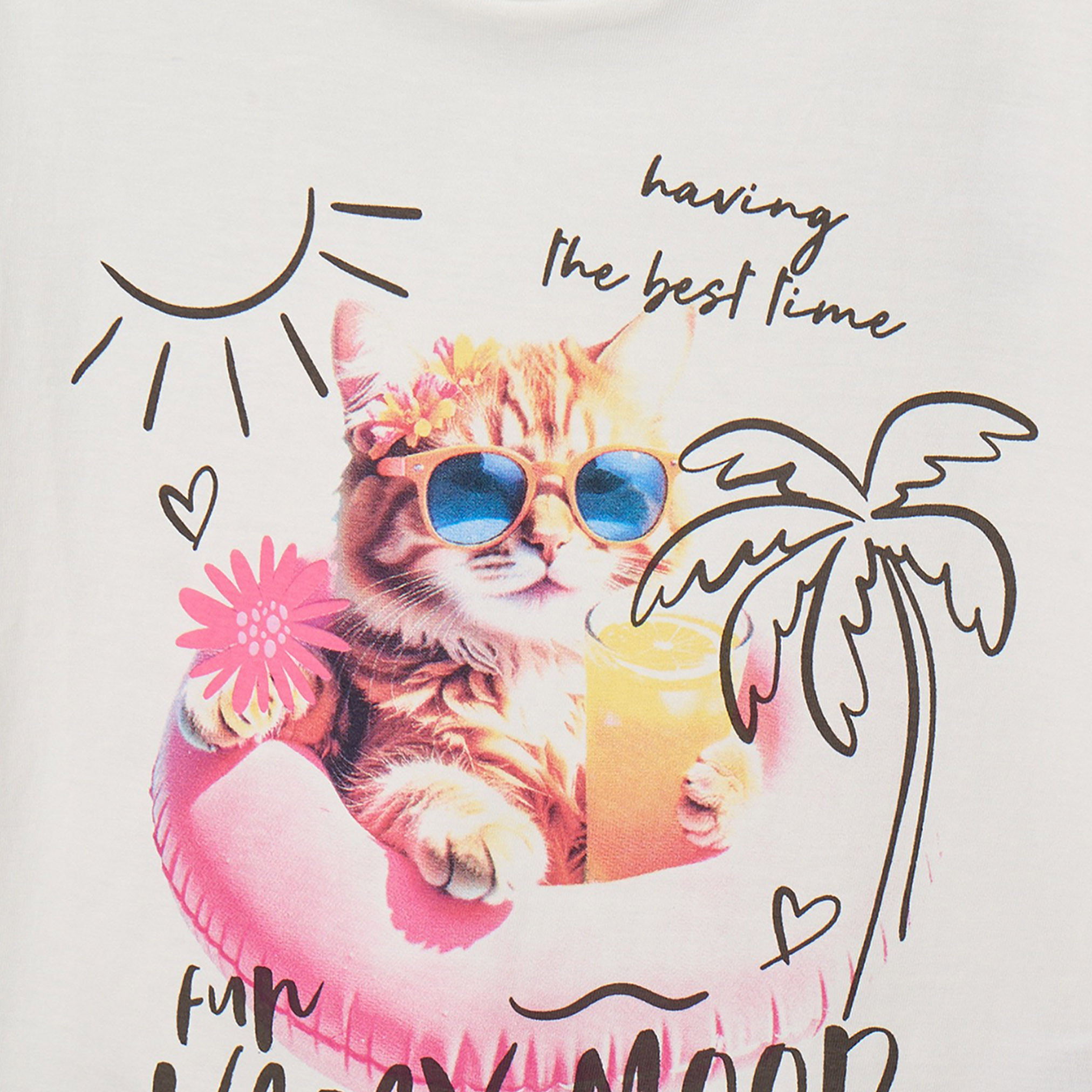 Juniors Crew Neck Short Sleeves T-shirt with Graphic Print-girls-clothing-tshirts-image-4