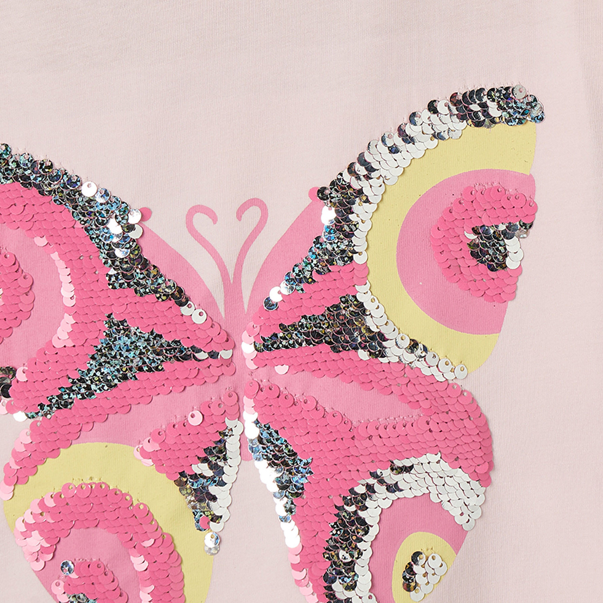 Juniors Crew Neck Short Sleeves T-shirt with Butterfly Embellishment-girls-clothing-tshirts-image-4