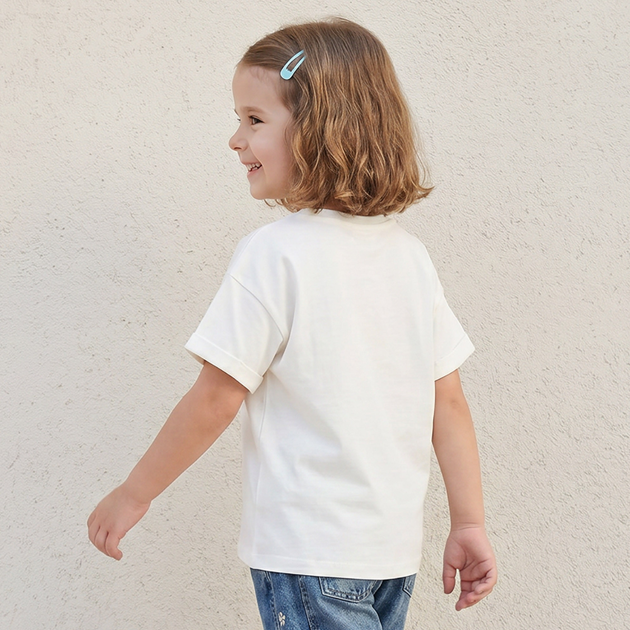 Juniors Crew Neck Short Sleeves T-shirt with Ice Cream Print-girls-clothing-tshirts-image-3