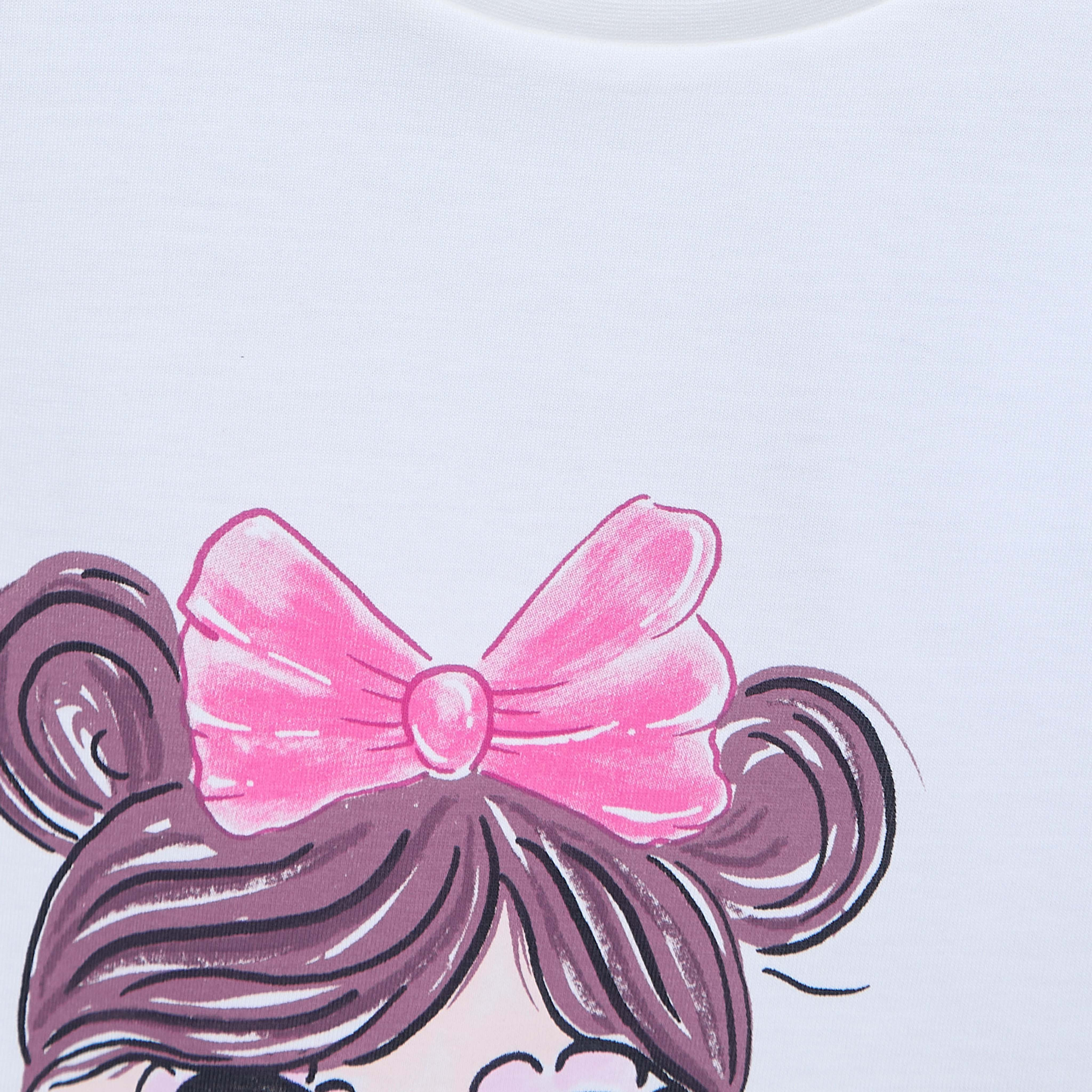 Juniors Crew Neck Short Sleeves T-shirt with Graphic Print-girls-clothing-tshirts-image-4