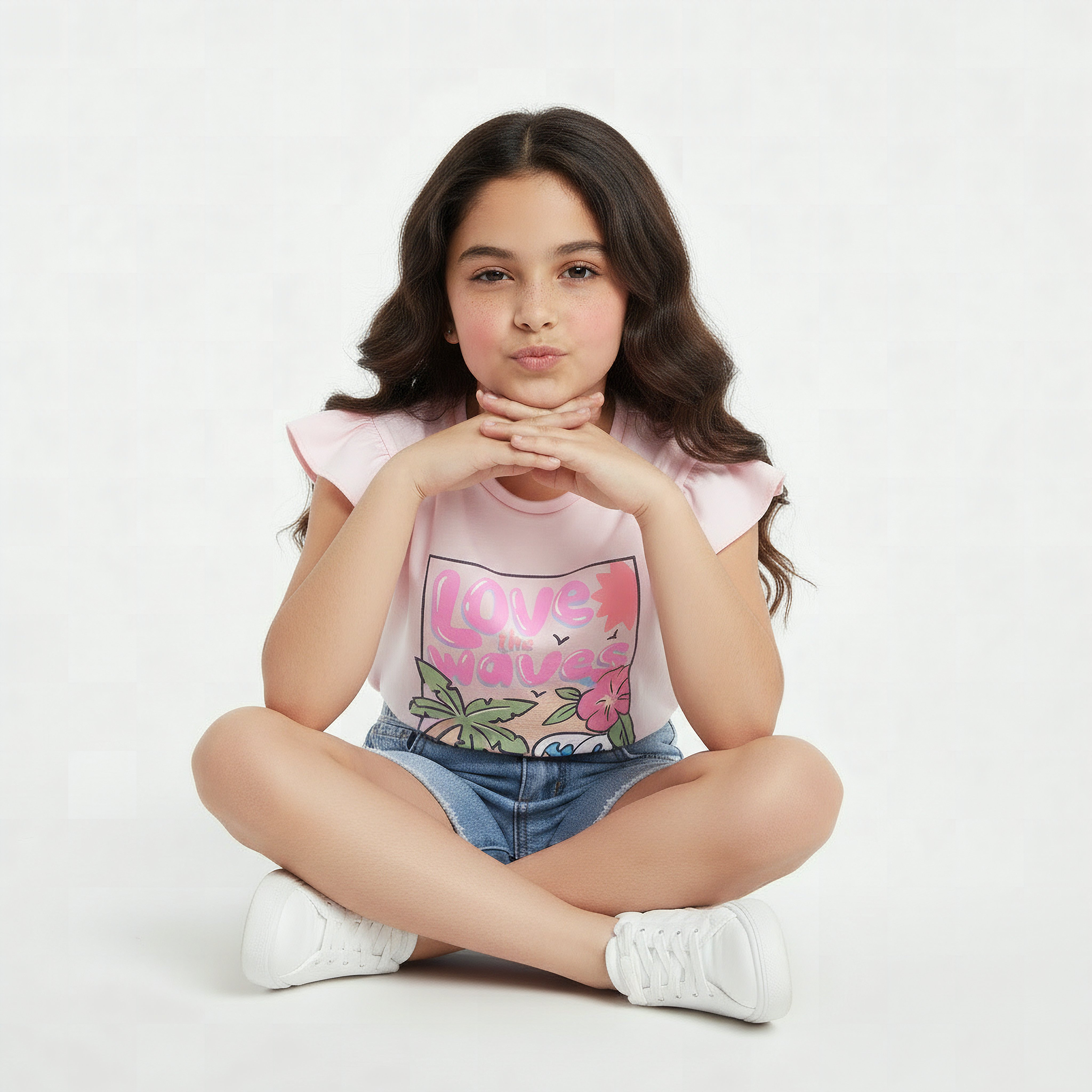 Juniors Crew Neck Short Sleeves T-shirt with Graphic Print-girls-clothing-tshirts-image-6
