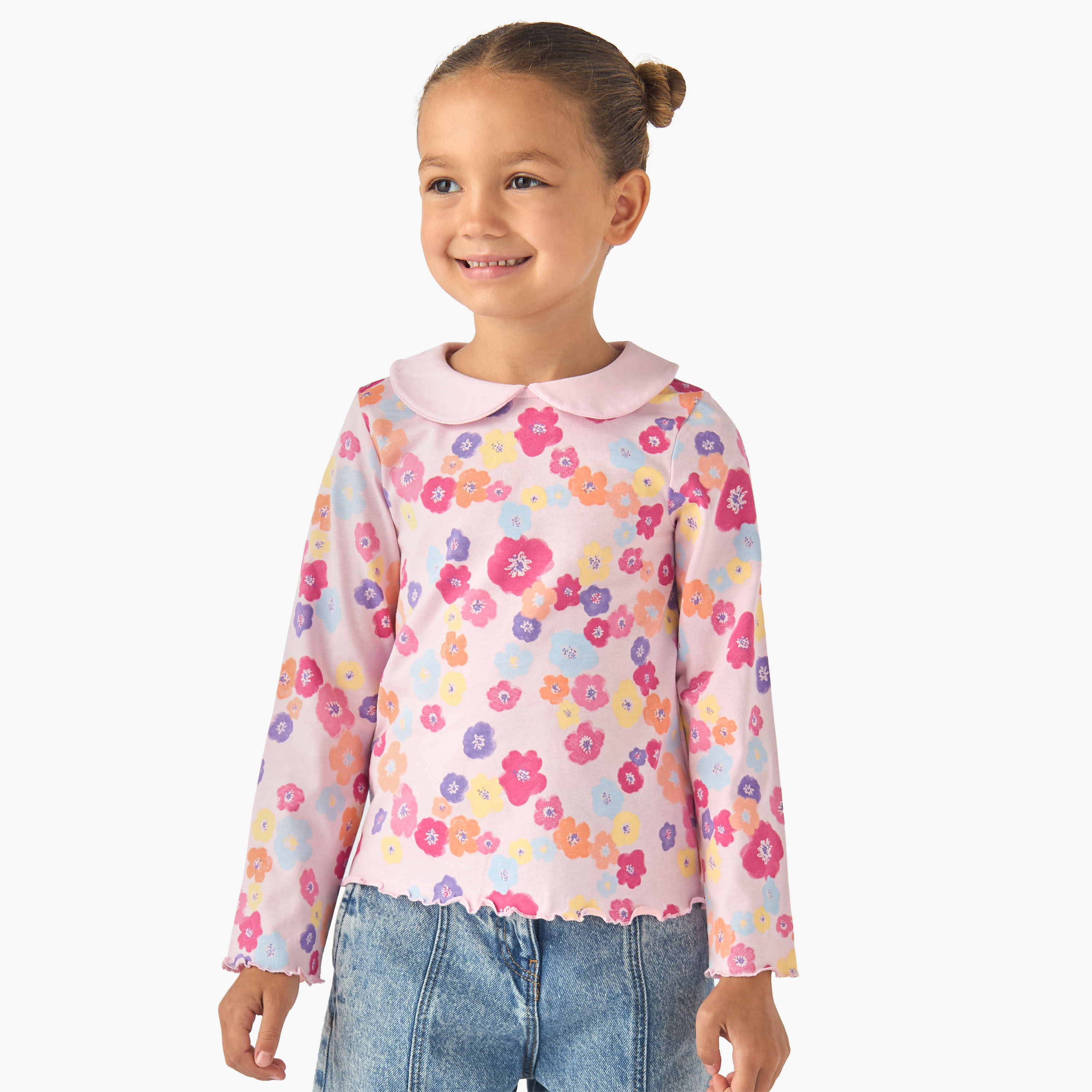 Pack of 2 Juniors Long Sleeves T-shirt with Assorted Print-girls-clothing-tshirts-image-3