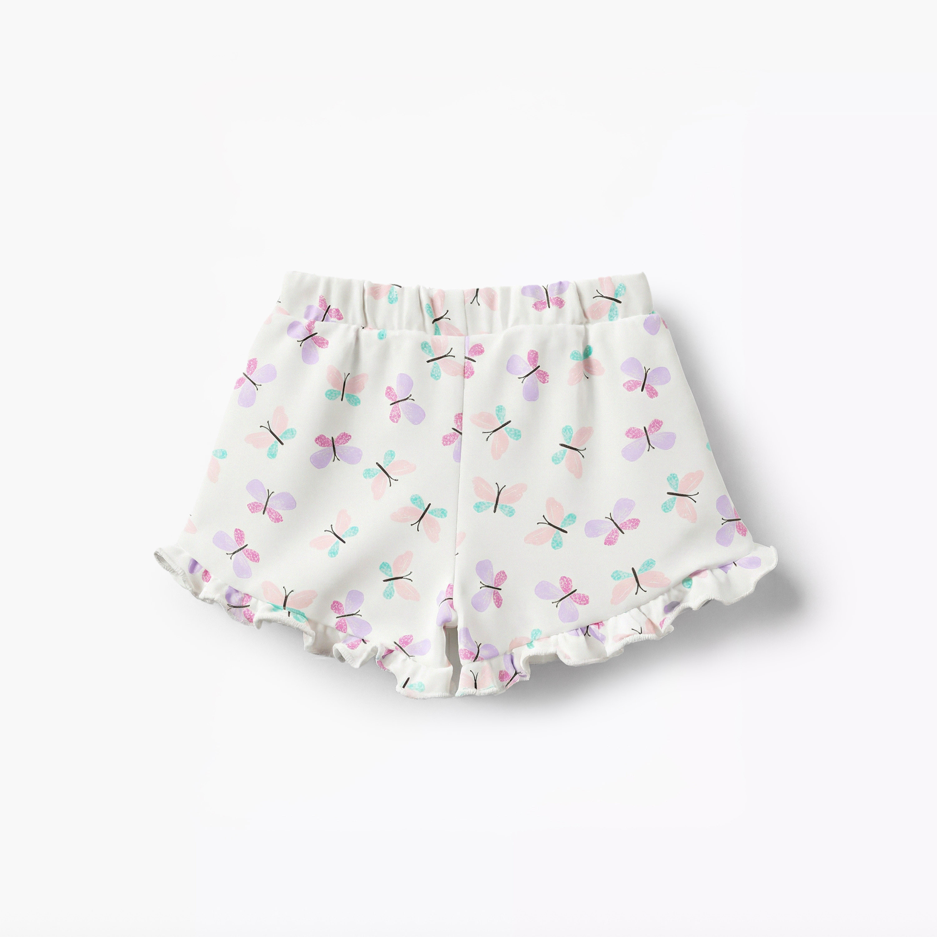 Juniors Elasticated Waist Shorts with Butterfly Print-girls-clothing-bottoms-shorts-image-3