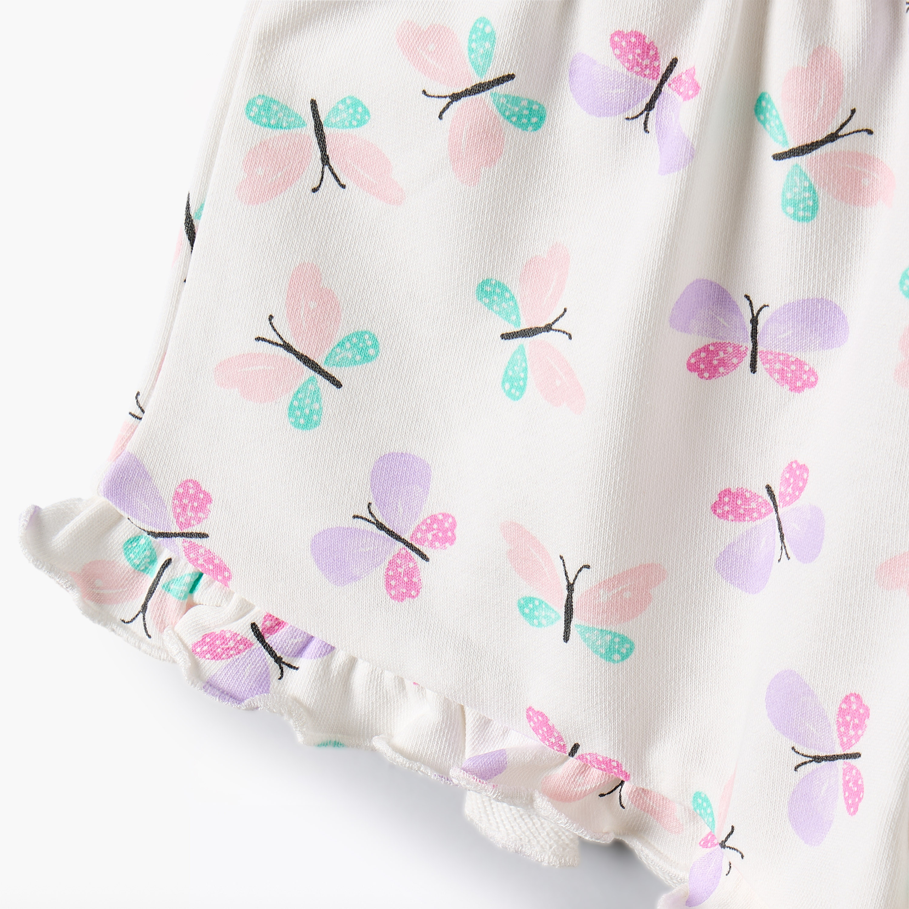 Juniors Elasticated Waist Shorts with Butterfly Print-girls-clothing-bottoms-shorts-image-5
