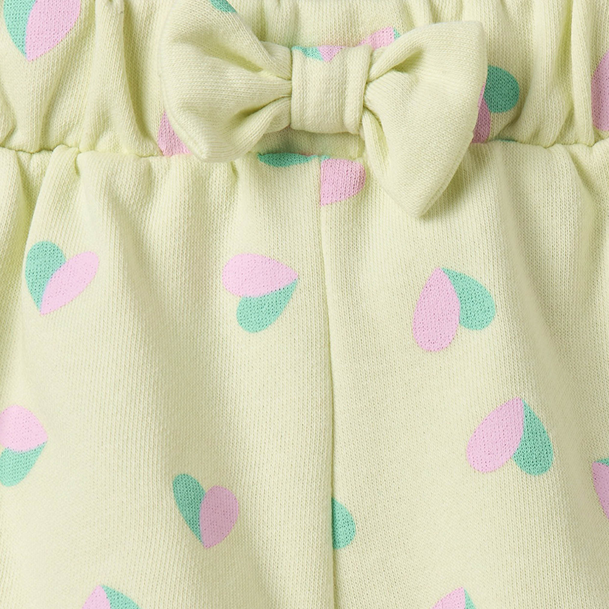 Juniors Above Knee Elasticated Waistband Shorts with Heart Print-girls-clothing-bottoms-shorts-image-4