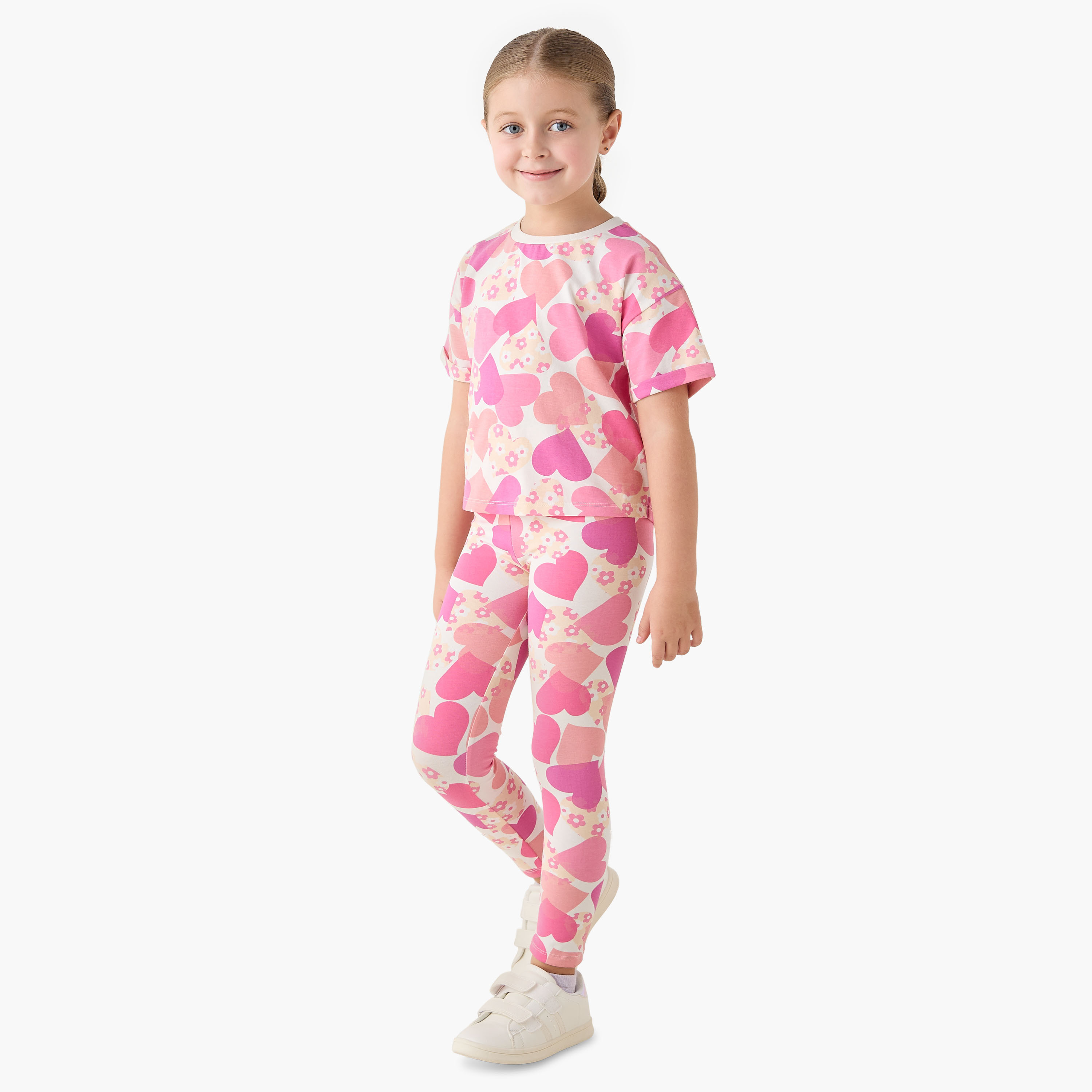 بنطلون ليقنز بطبعات قلب من جونيورز-girls-clothing-bottoms-leggings-image-4