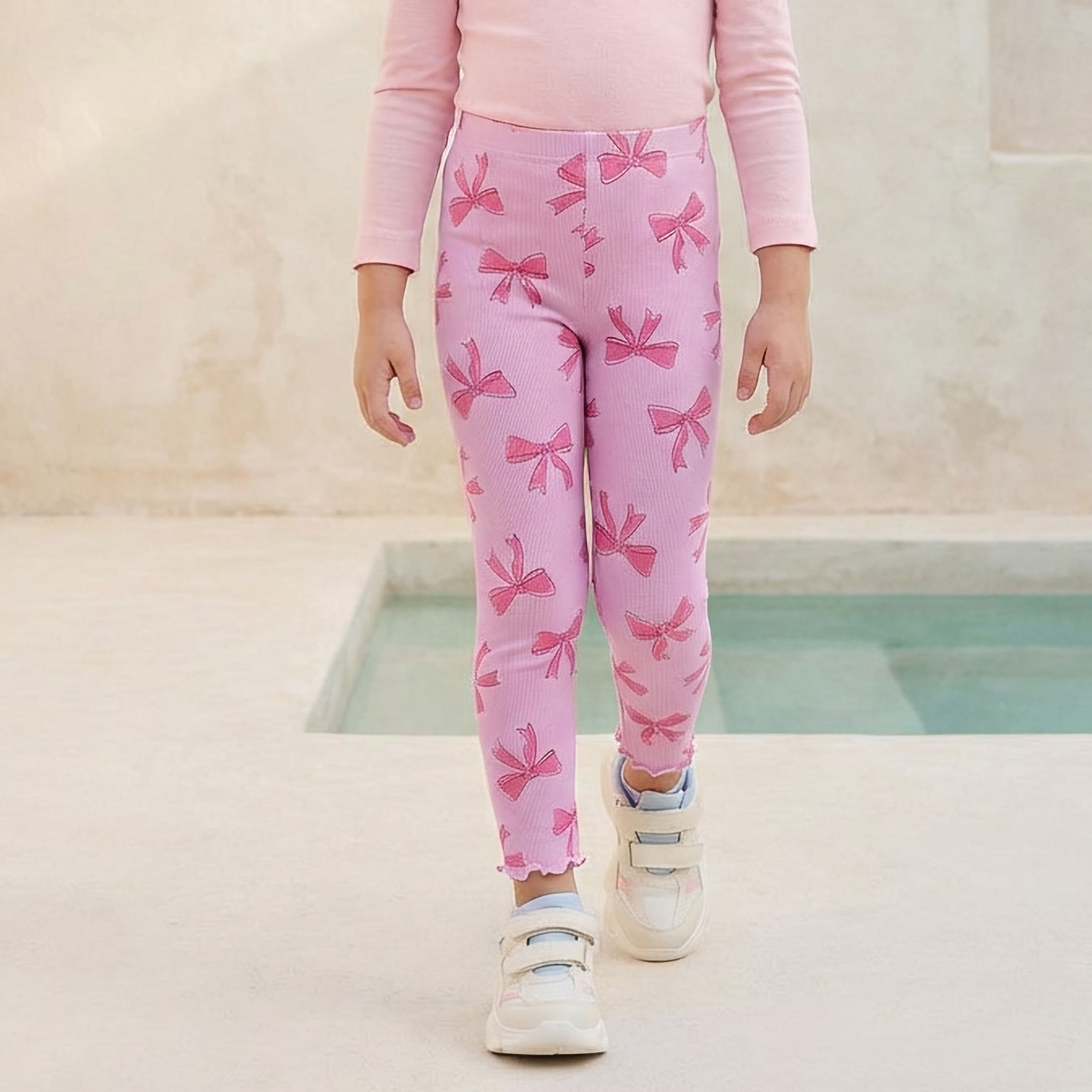 Juniors Leggings with Bow Print-baby-girls-clothing-bottoms-leggings-image-1