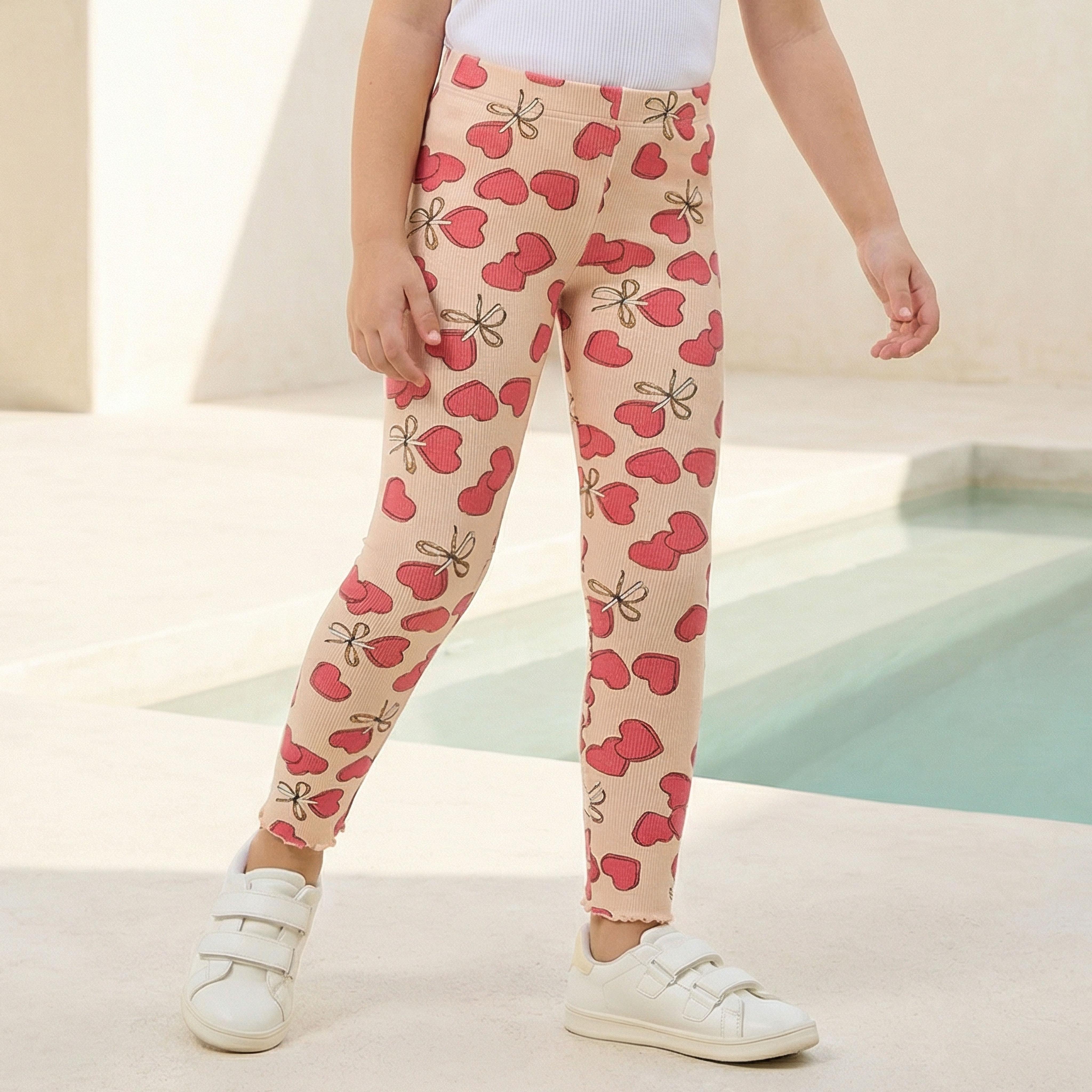 Juniors Leggings with Heart Print-baby-girls-clothing-bottoms-leggings-image-1