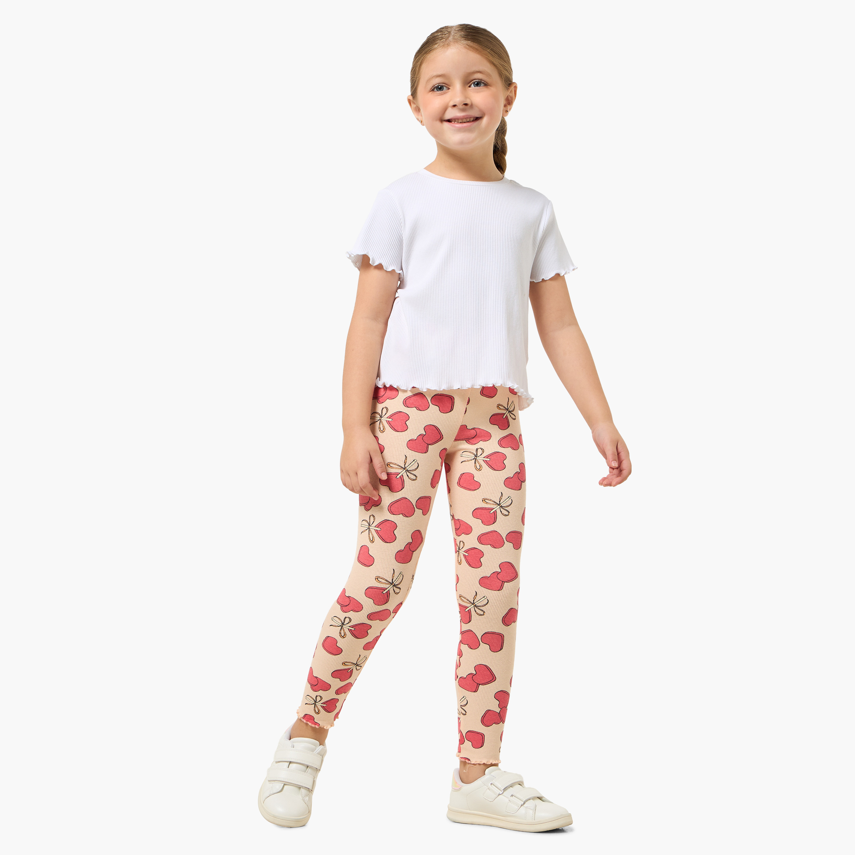 Juniors Leggings with Heart Print-baby-girls-clothing-bottoms-leggings-image-2