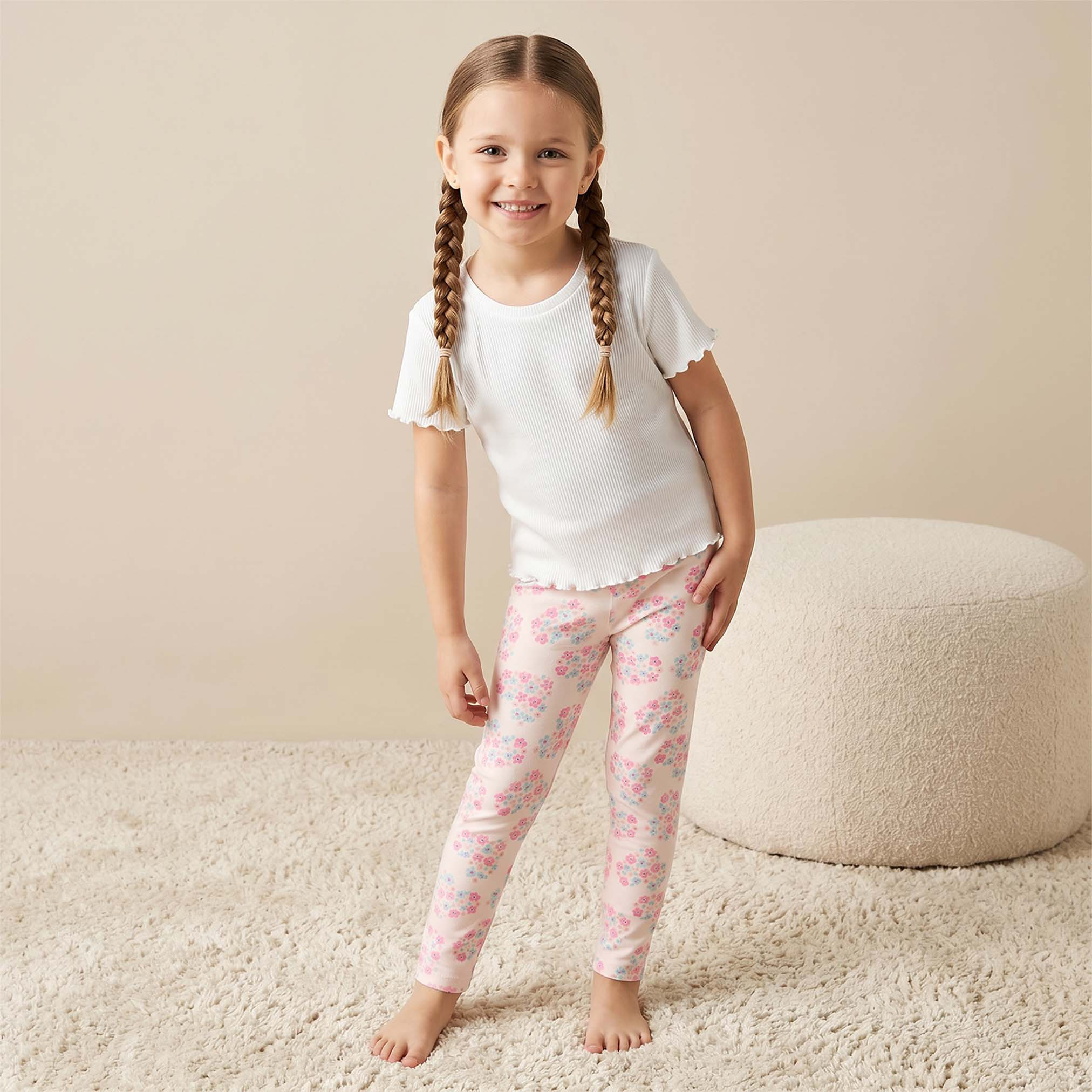 Juniors Leggings with Floral Print-baby-girls-clothing-bottoms-leggings-image-1