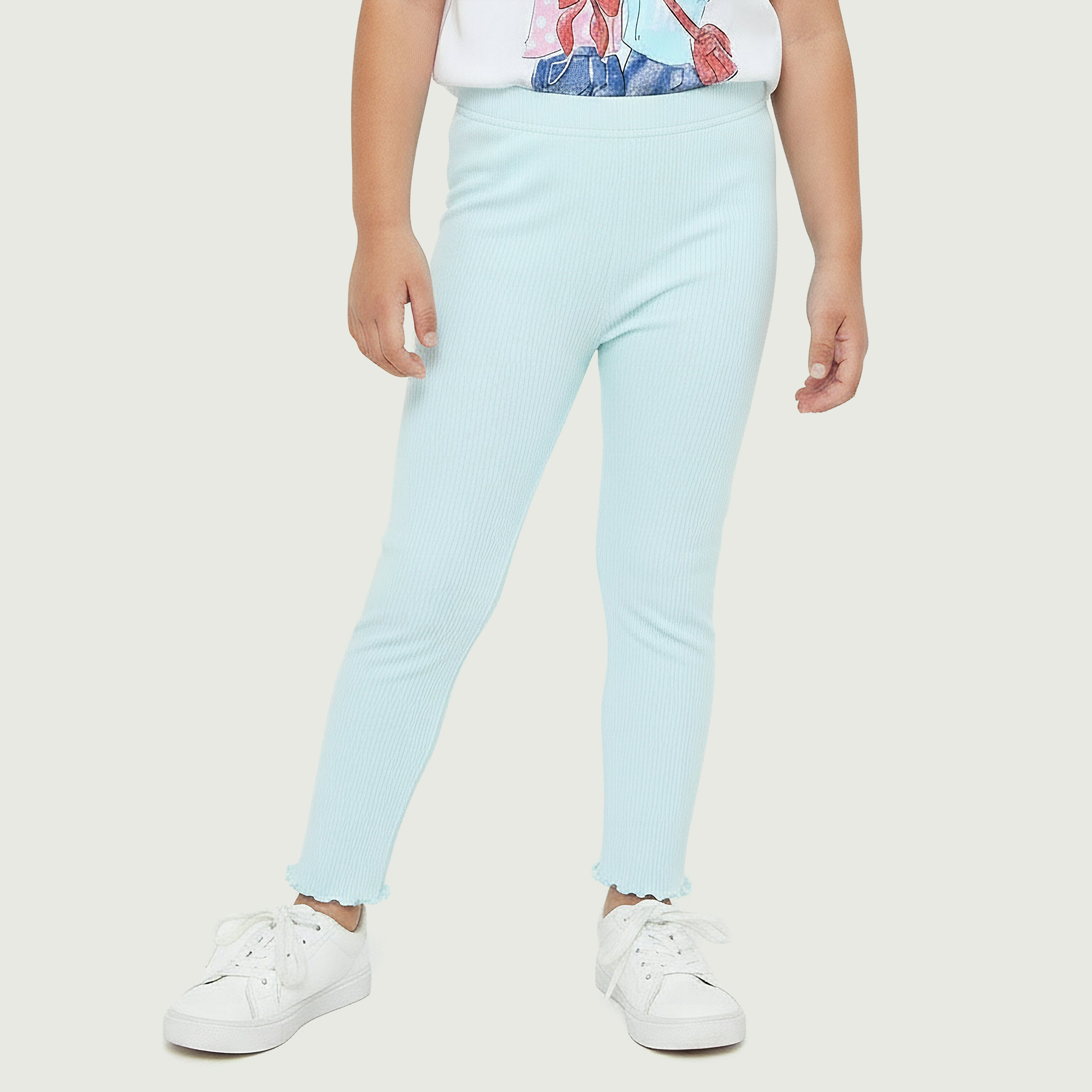 بنطلون ليقنز بحافة مموجة من جونيورز-baby-girls-clothing-bottoms-leggings-image-1