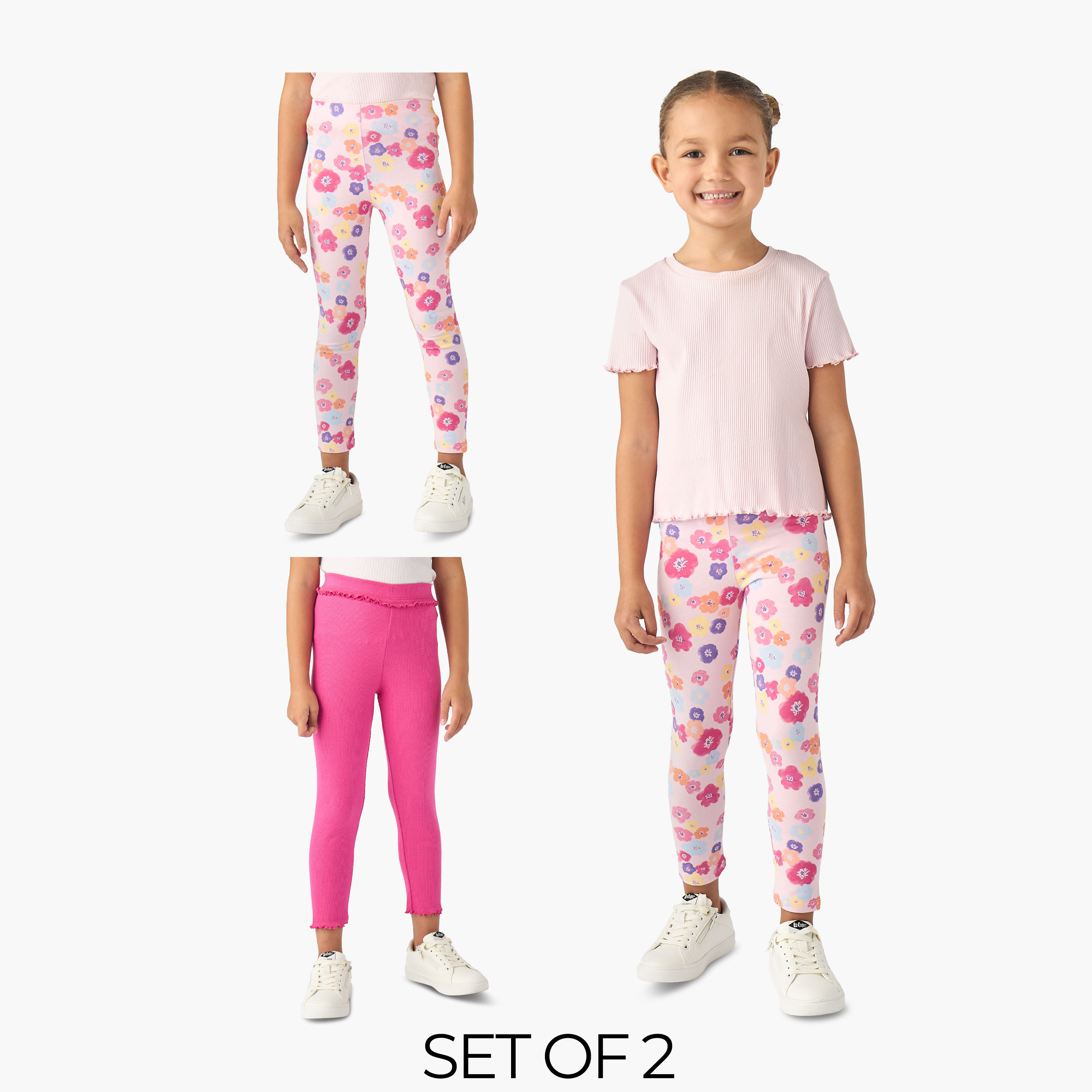 Pack of 2 Juniors Leggings with Assorted Design-baby-girls-clothing-bottoms-leggings-image-1