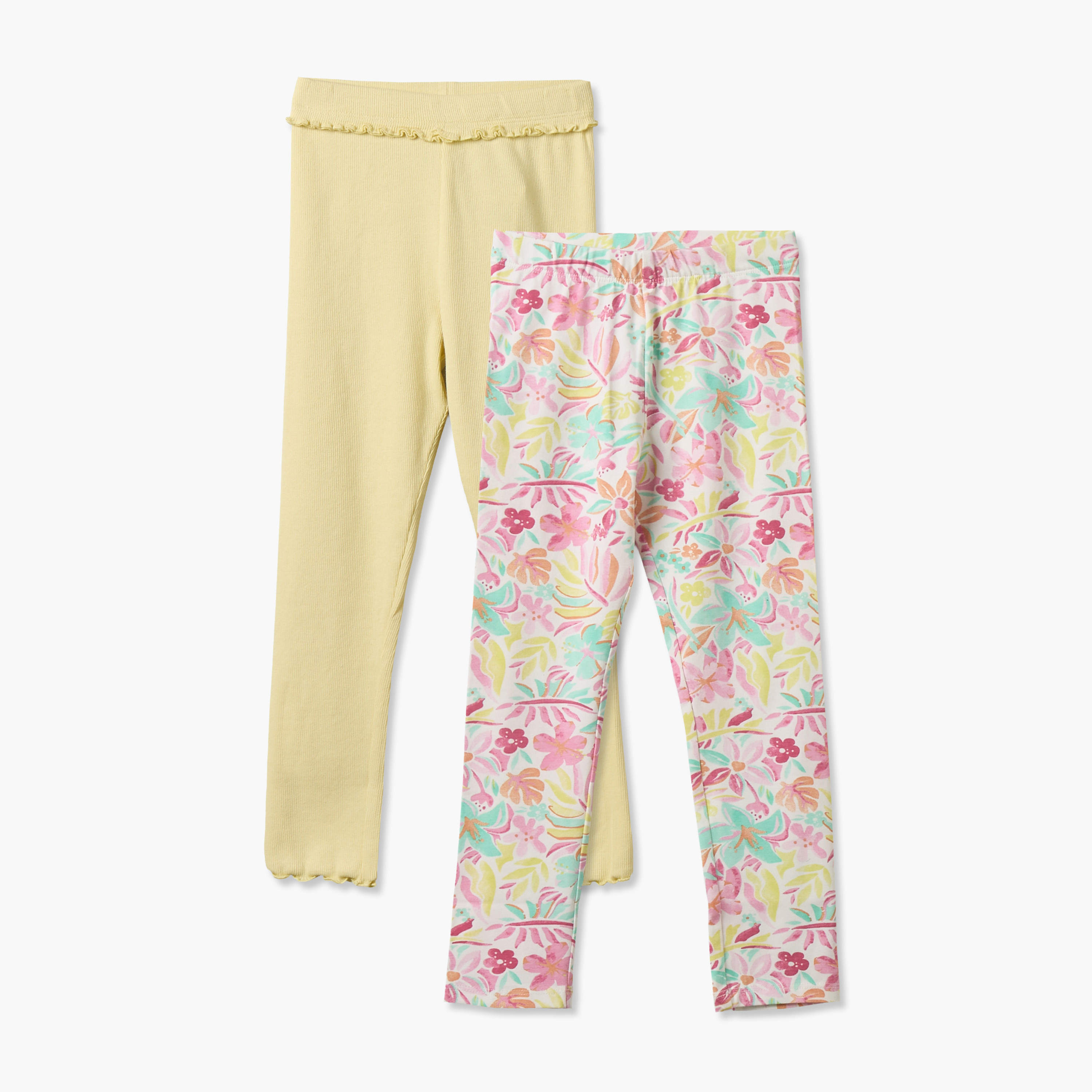 Pack of 2 Juniors Leggings with Assorted Design-baby-girls-clothing-bottoms-leggings-image-1