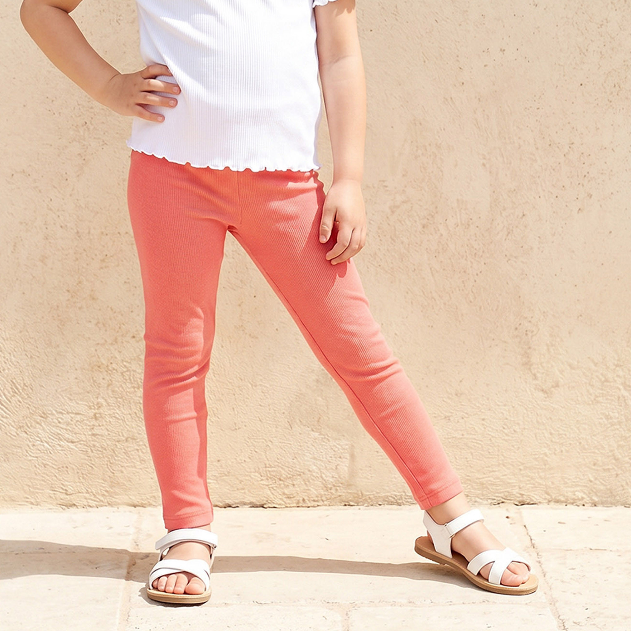 Pack of 2 Juniors Leggings with Elasticated Waist-baby-girls-clothing-bottoms-leggings-image-3