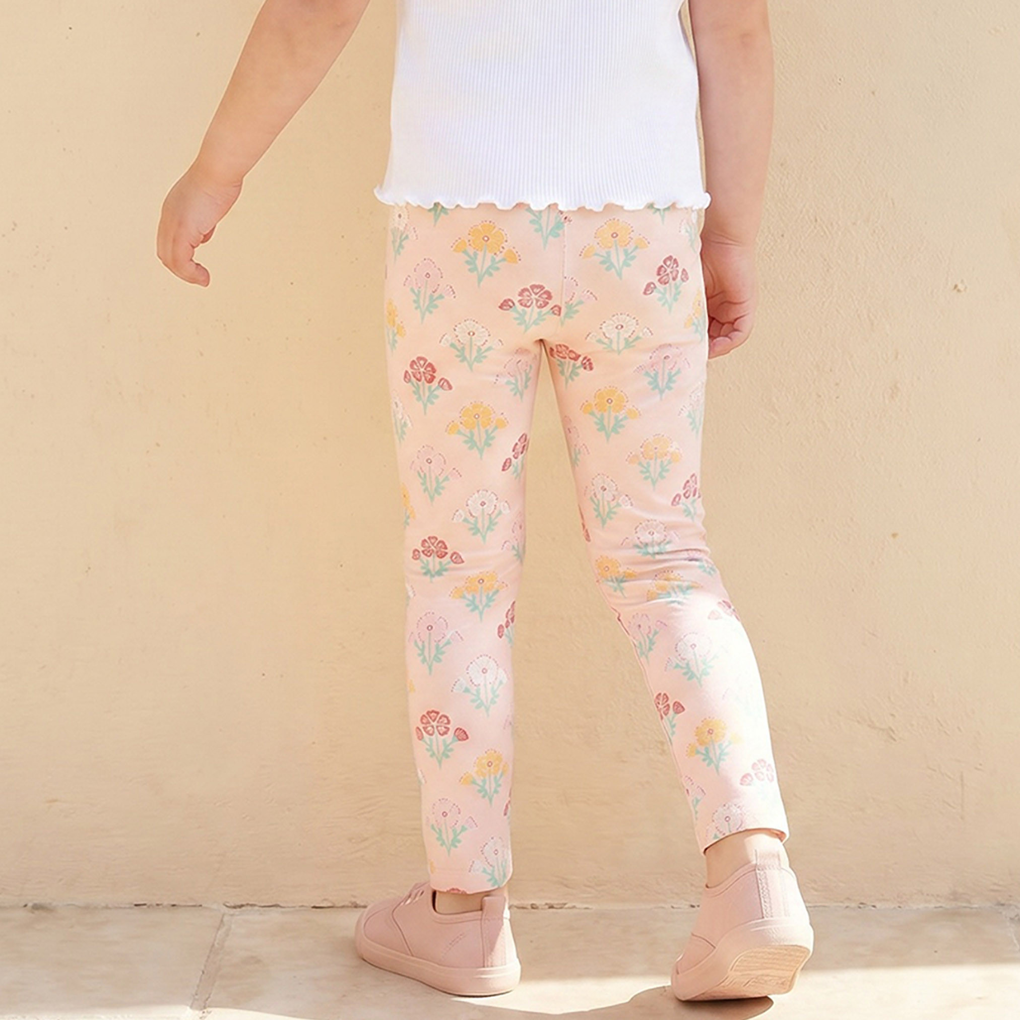 Pack of 2 Juniors Leggings with Elasticated Waist-baby-girls-clothing-bottoms-leggings-image-4