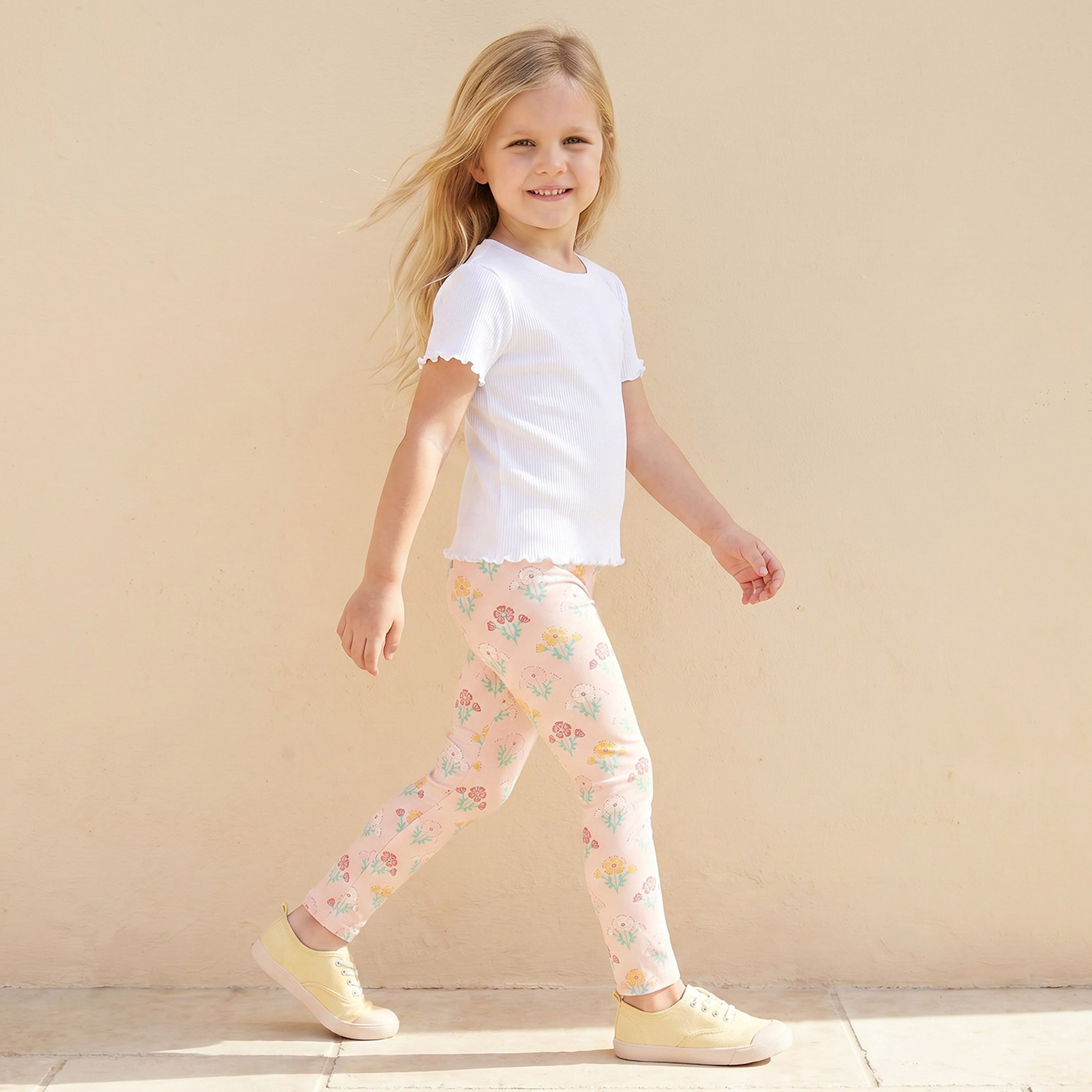 Pack of 2 Juniors Leggings with Elasticated Waist-baby-girls-clothing-bottoms-leggings-image-7