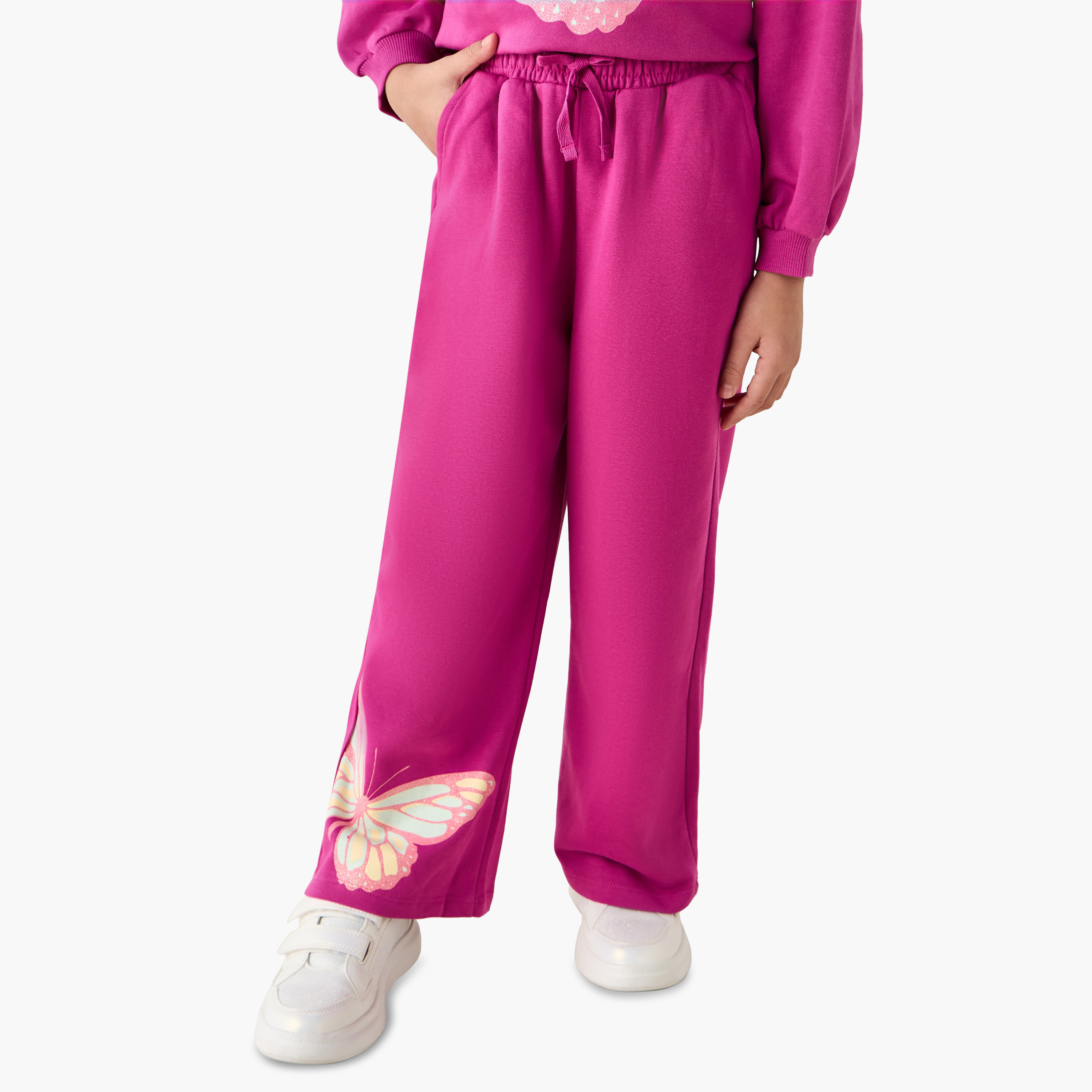 Juniors Track Pants with Butterfly Print-girls-clothing-bottoms-joggersandtrackpants-image-1