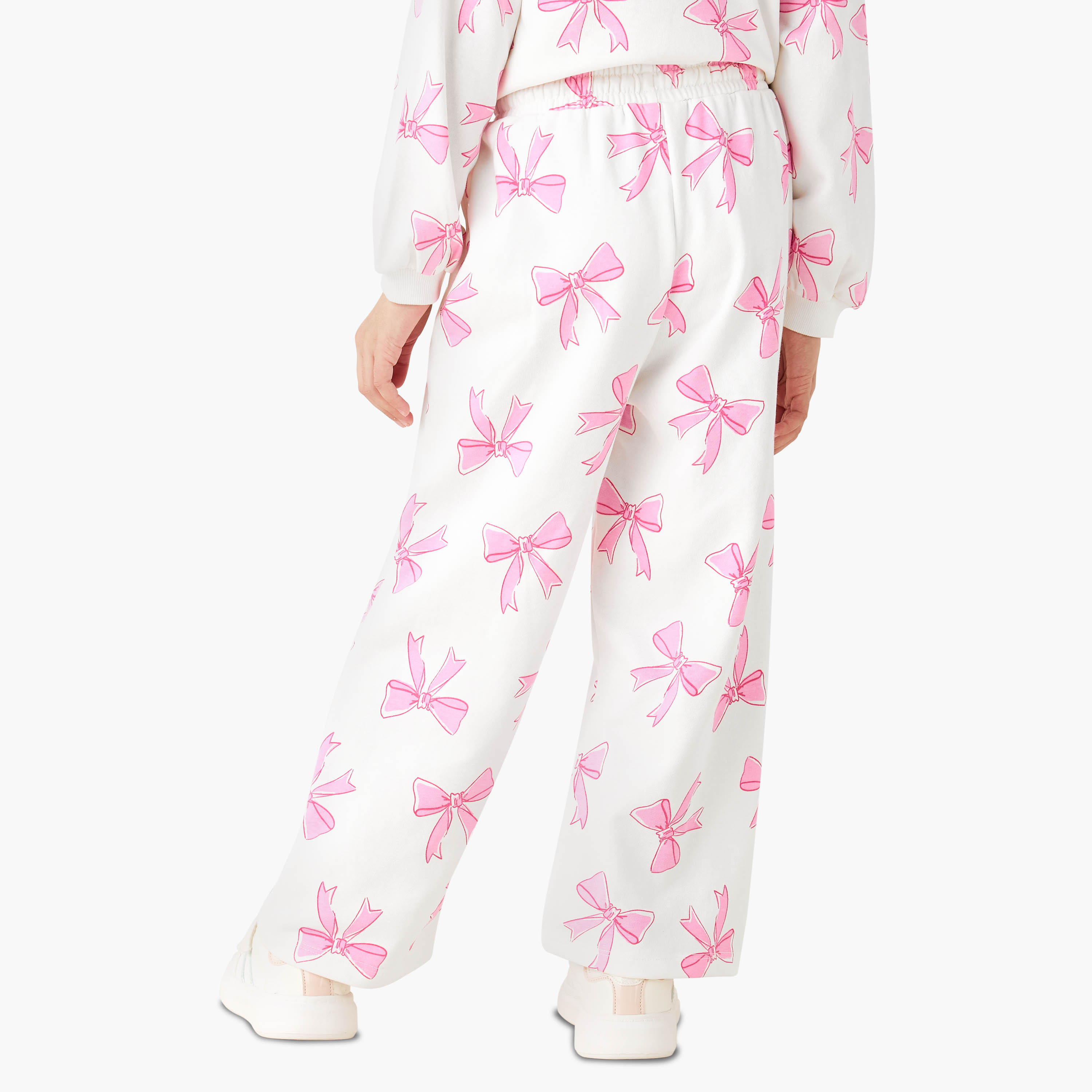 بنطلون رياضي برباط وطبعات فيونكة من جونيورز-girls-clothing-bottoms-joggersandtrackpants-image-3