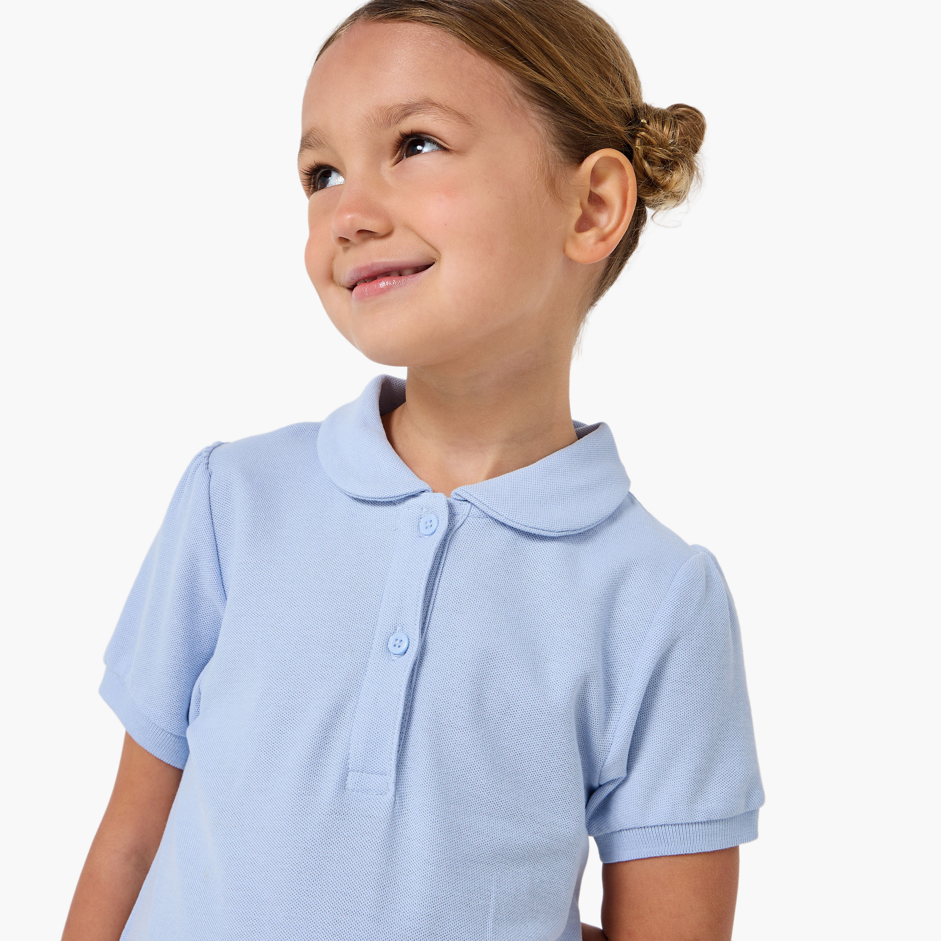 Juniors Collared Short Sleeves Polo Dress with Pleats-girls-clothing-dressesandjumpsuits-image-4